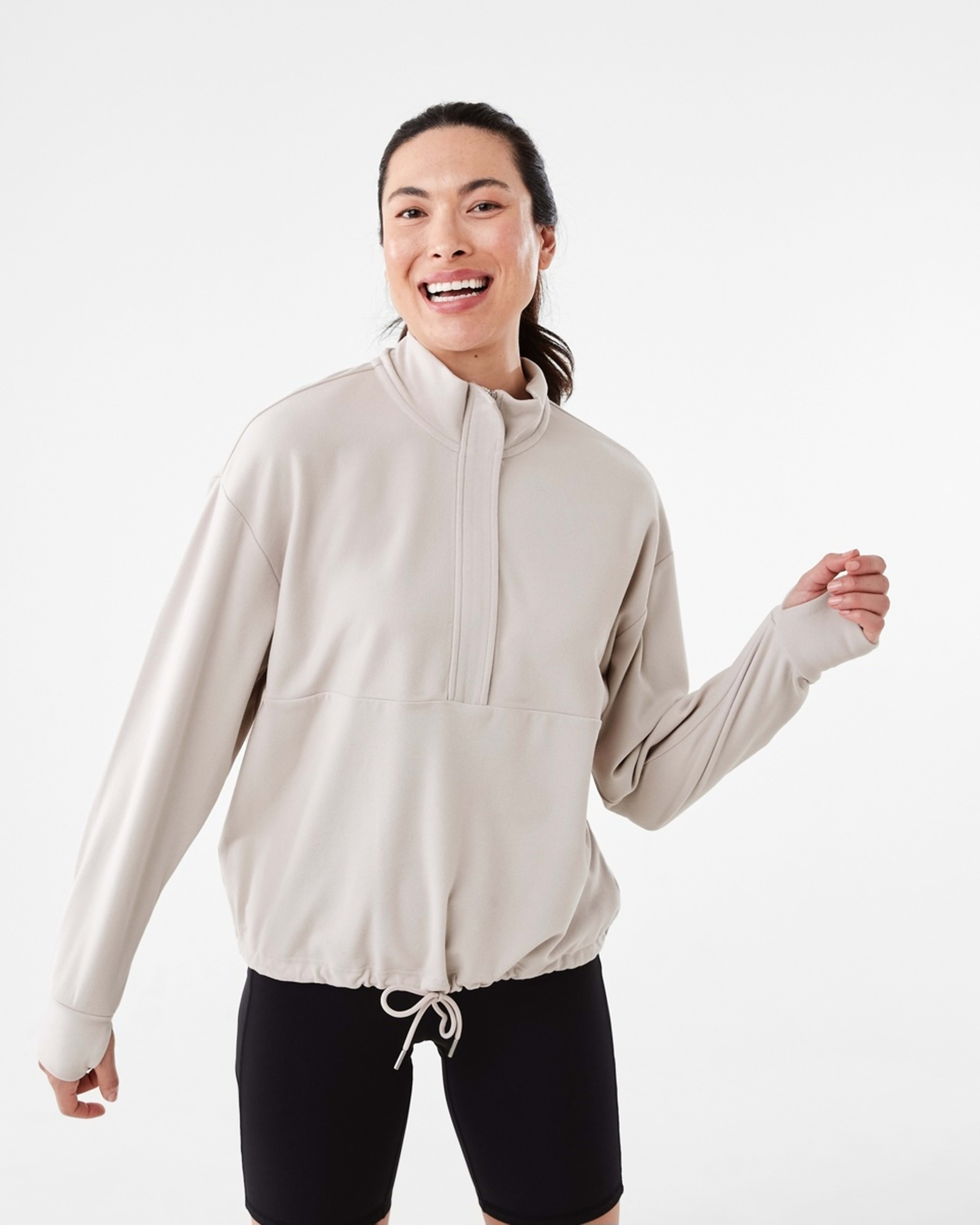 1 Active Womens Half Zip Mid Layer Sweatshirt DOLPHIN GREY, 1 of 7
