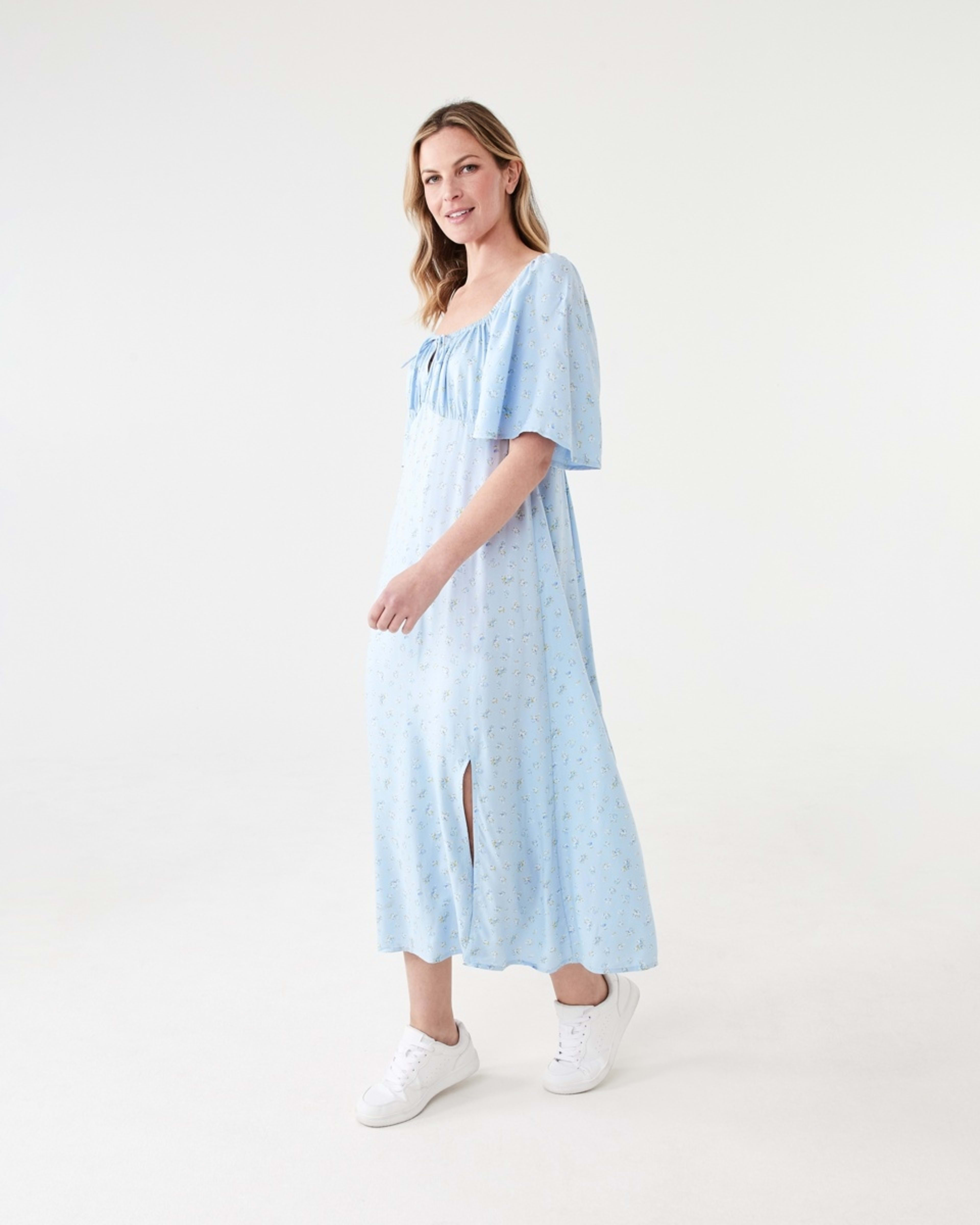 2 Short Sleeve Square Neck Tea Midi Dress DITSY ROSE SKYWAY, 2 of 7