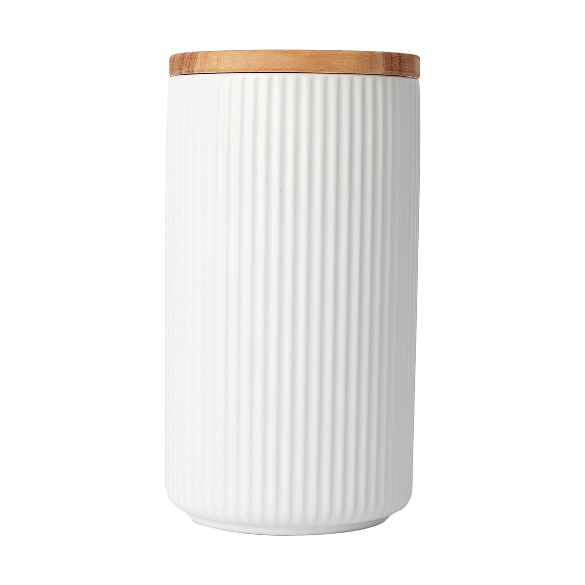 Large White Ribbed Canister Kmart