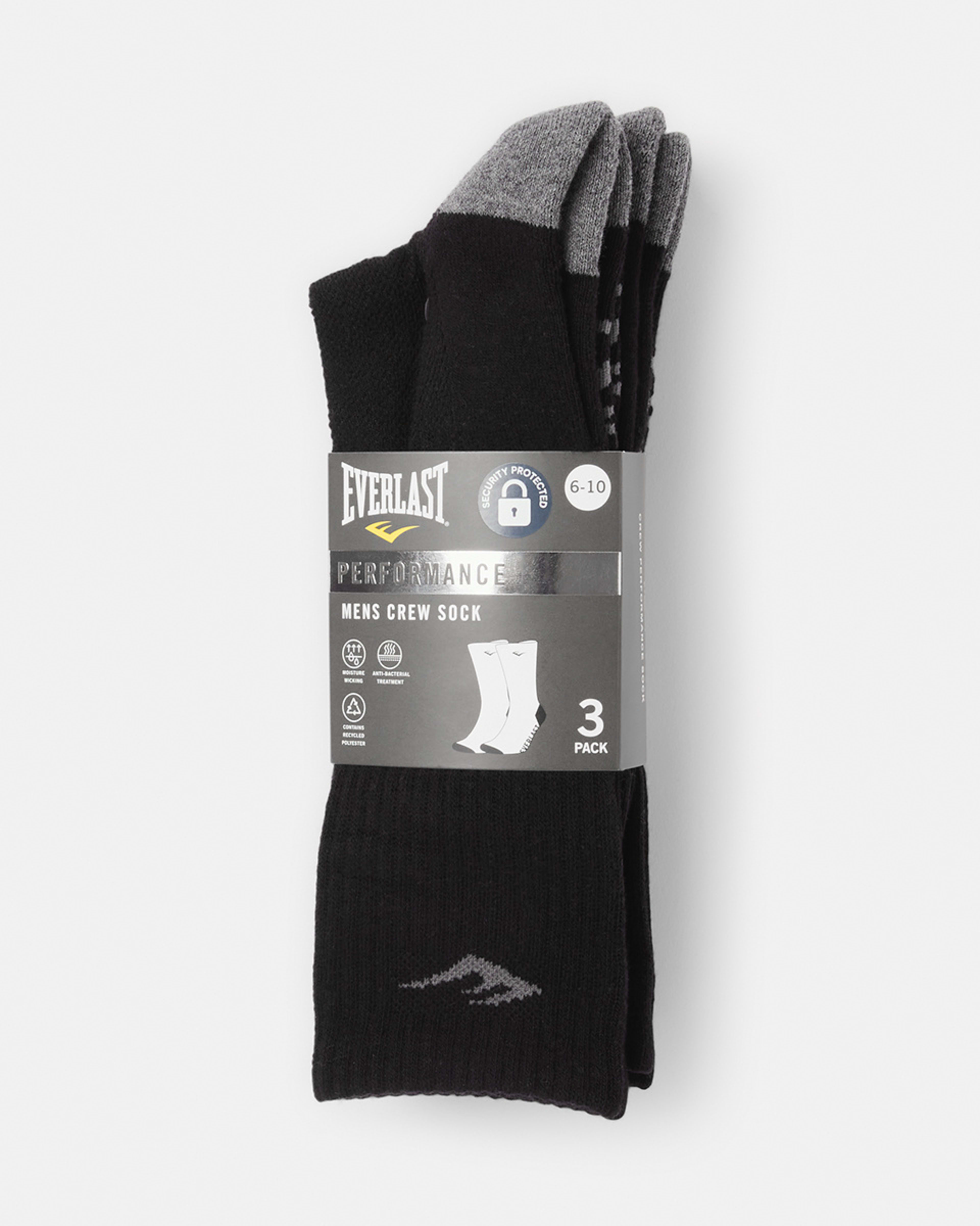 3 Pack Active Everlast Mens Crew Socks - Kmart