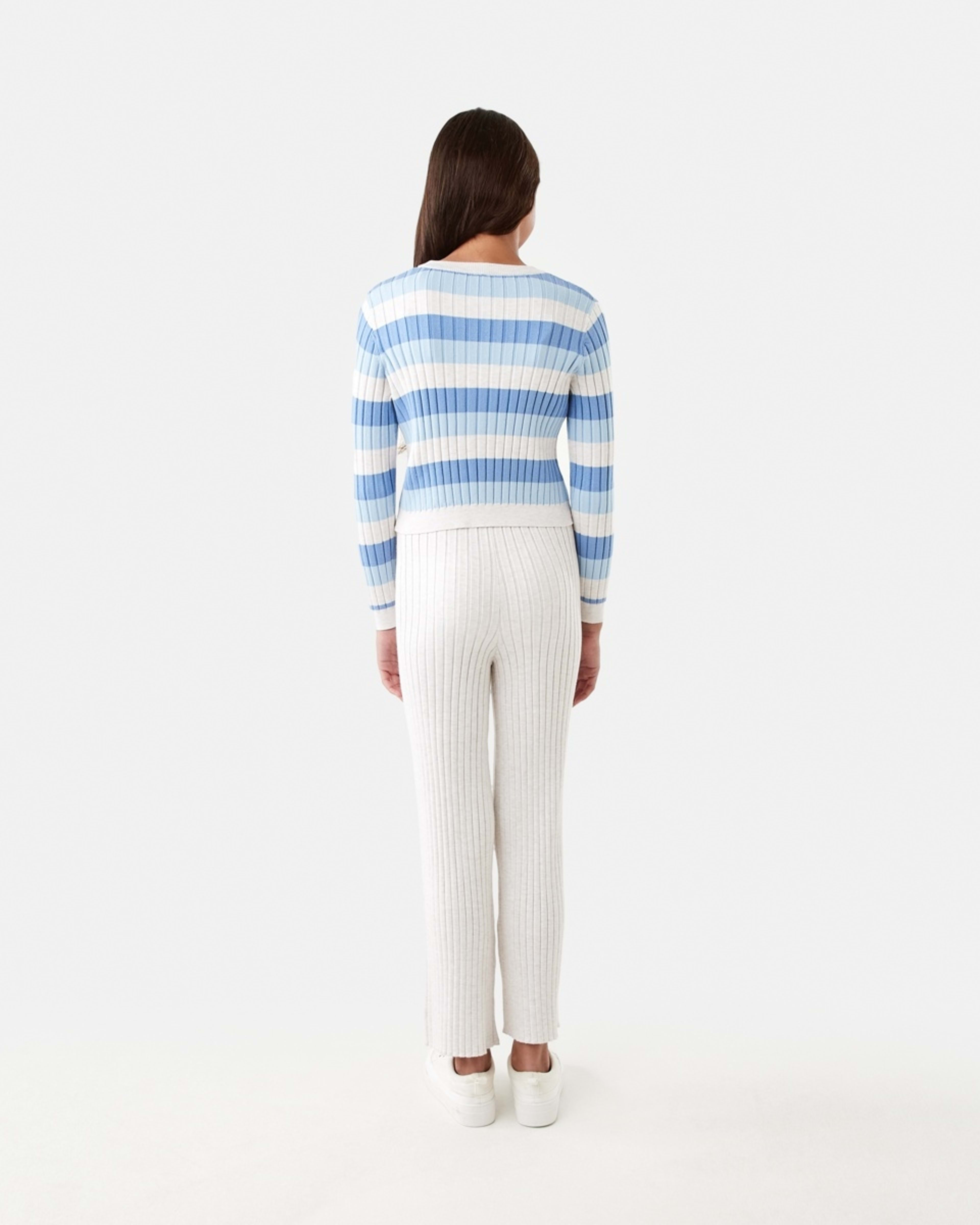 6 Long Sleeve Rib Knit Top Stripe, 6 of 8