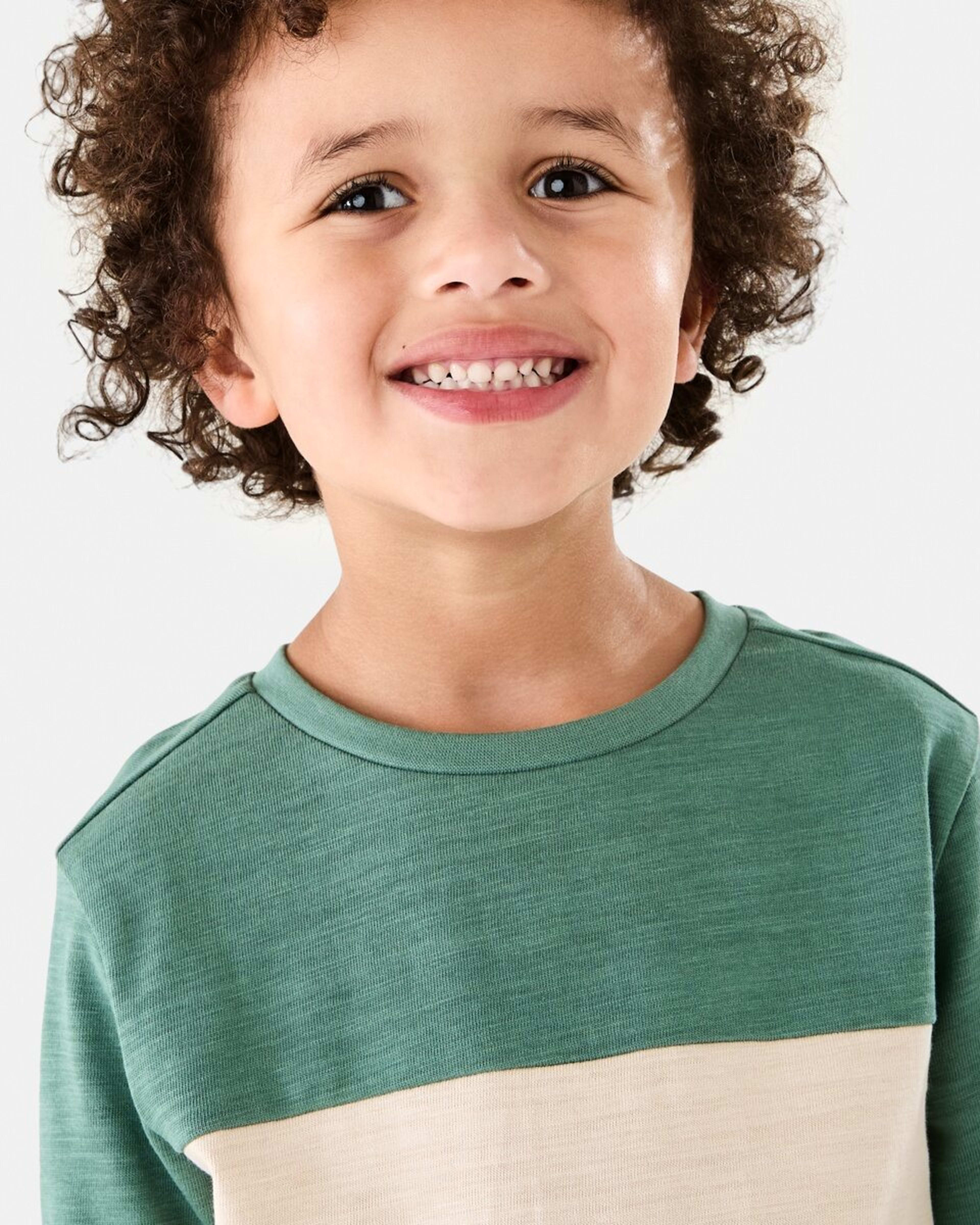 3 Long Sleeve Panel T-shirt Pine Green, 3 of 8