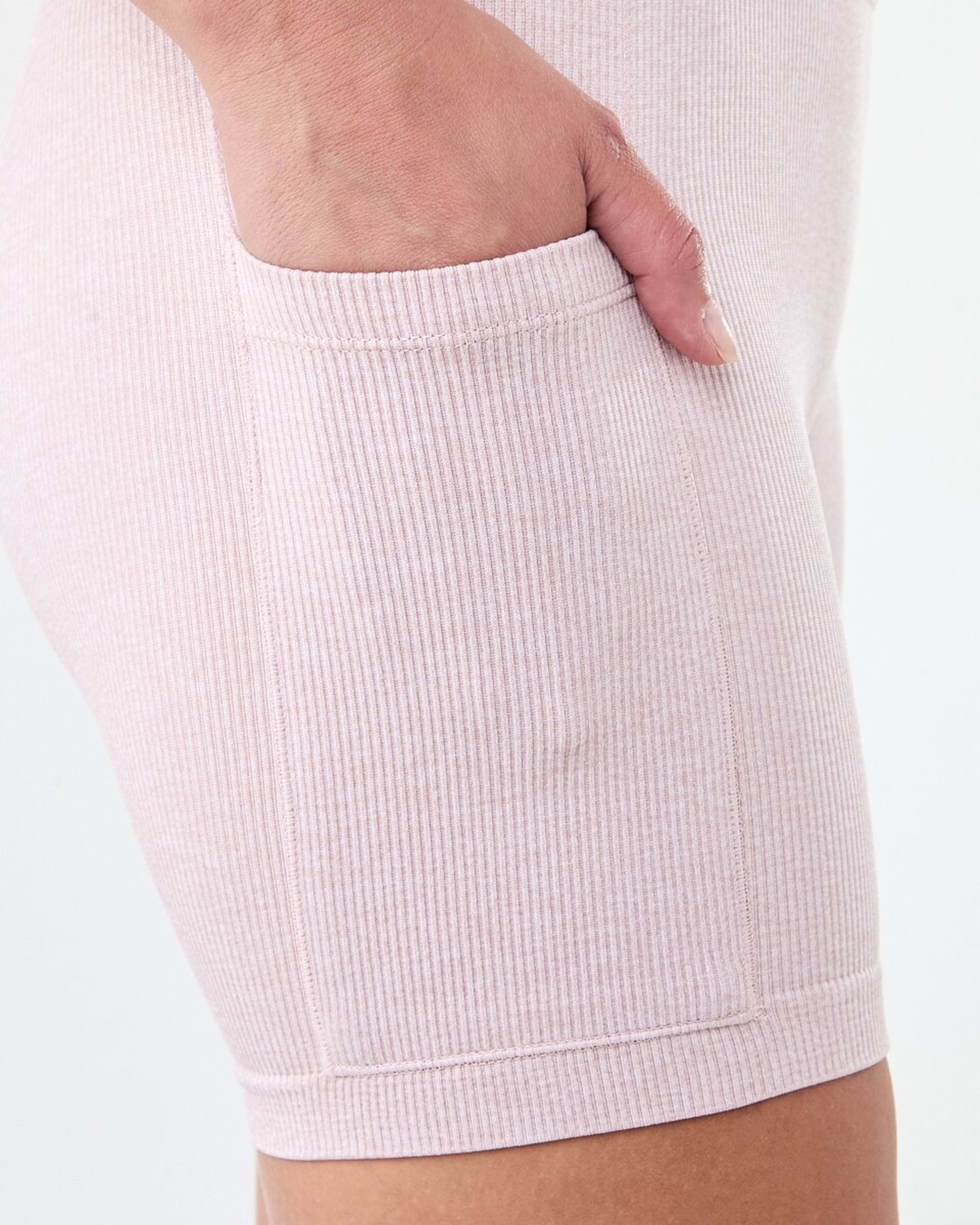 5 Active Womens Seamfree Pocket Bike Shorts Sol B Pink, 5 of 7