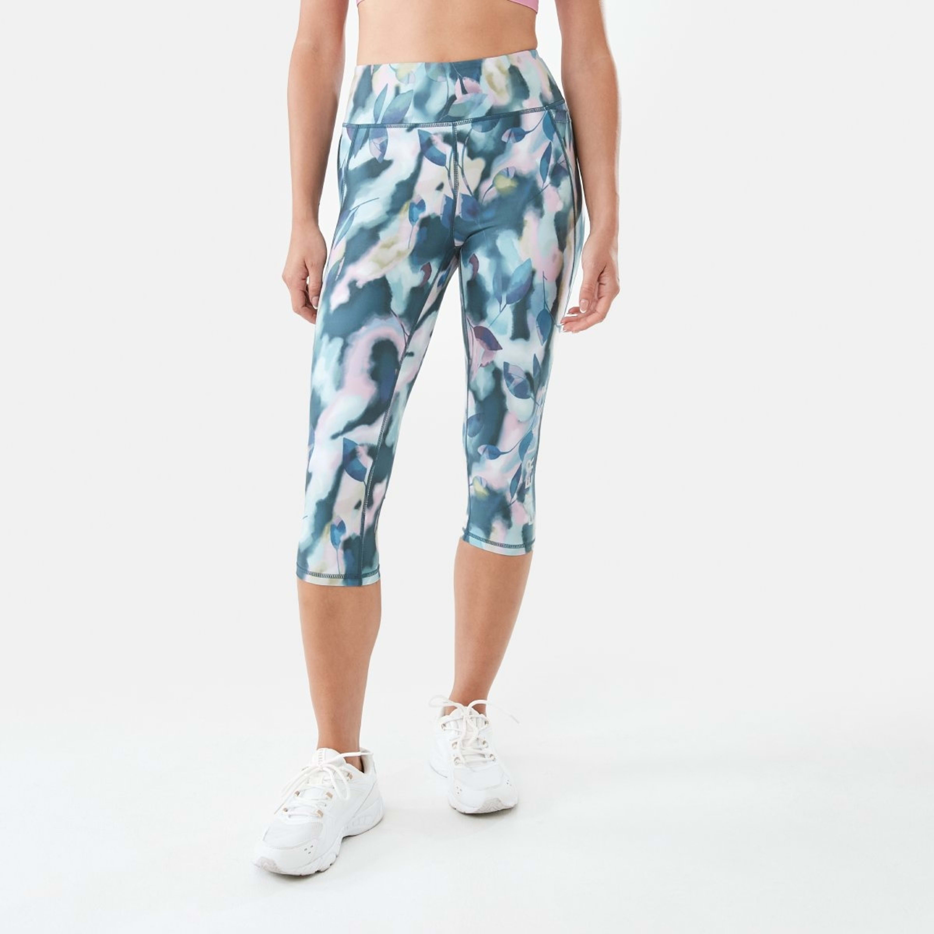1 Everlast Womens Print Crop Leggings Everlast Watercolour Floral, 1 of 7