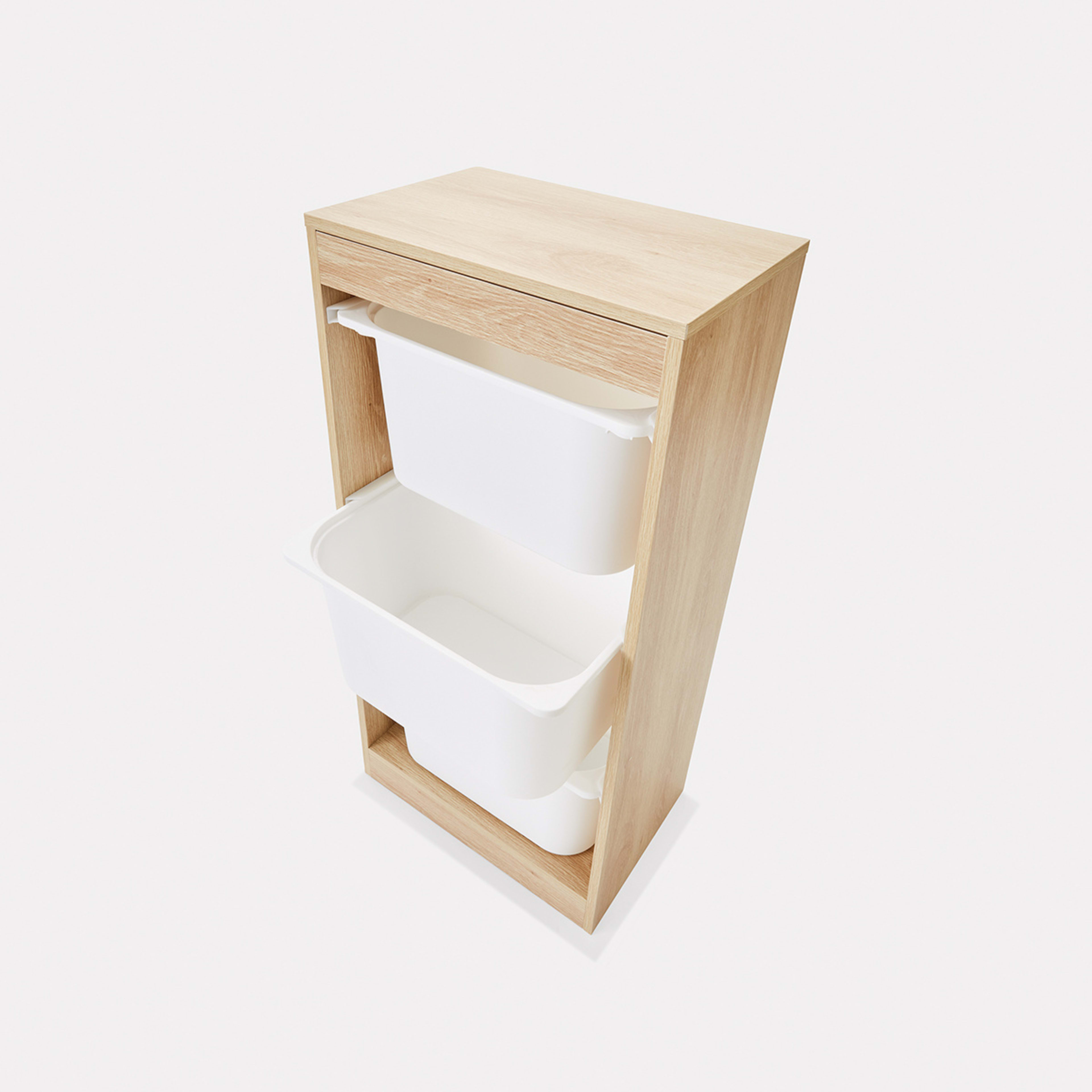 Kids Storage Unit with 3 Tubs Oak Look Kmart