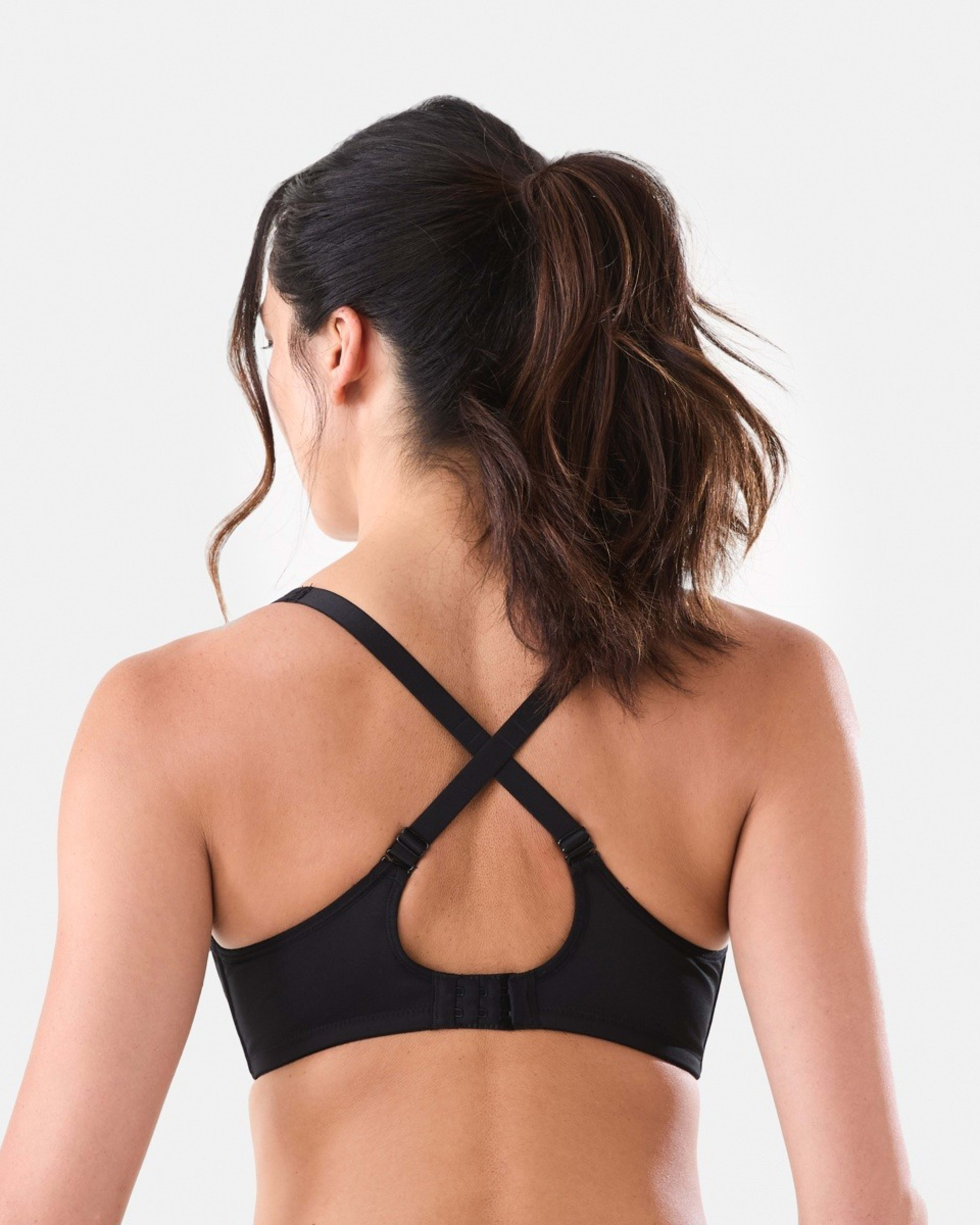 4 Cross Elastic Underwire High Support Sports Bra BLACK, 4 of 8