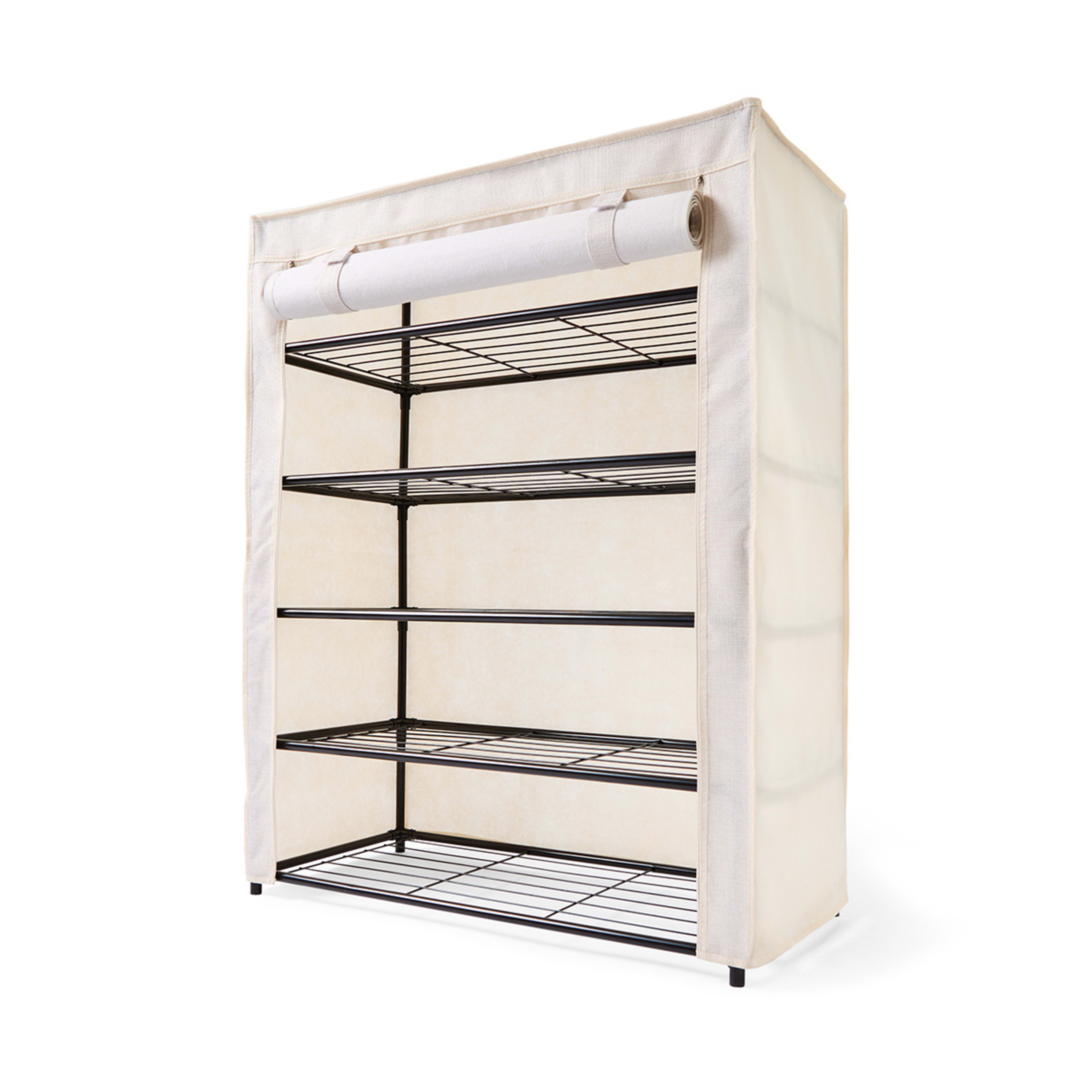 2 Linen Look Covered Shoe Rack, 2 of 10