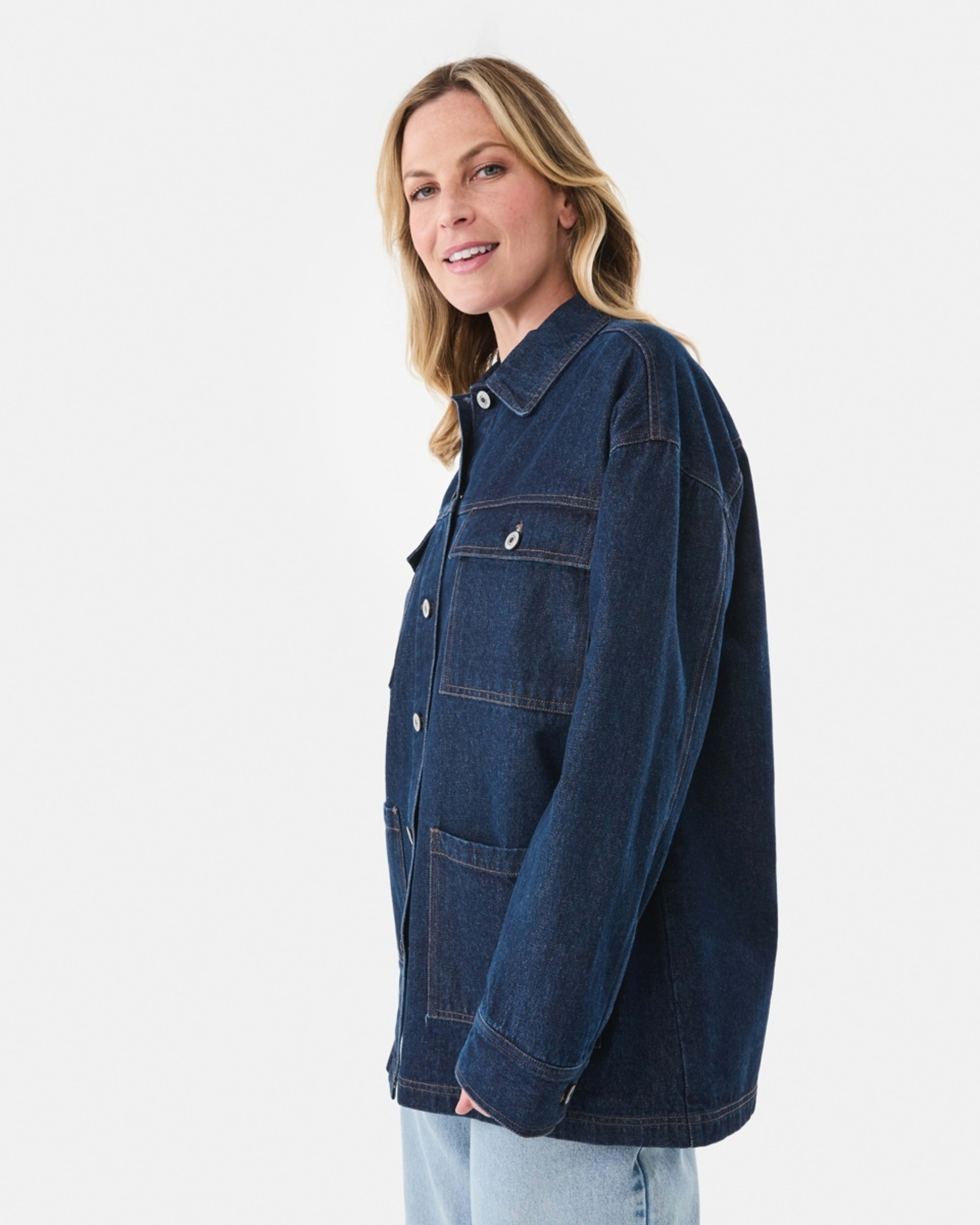 3 Denim Utility Shacket Indigo, 3 of 7