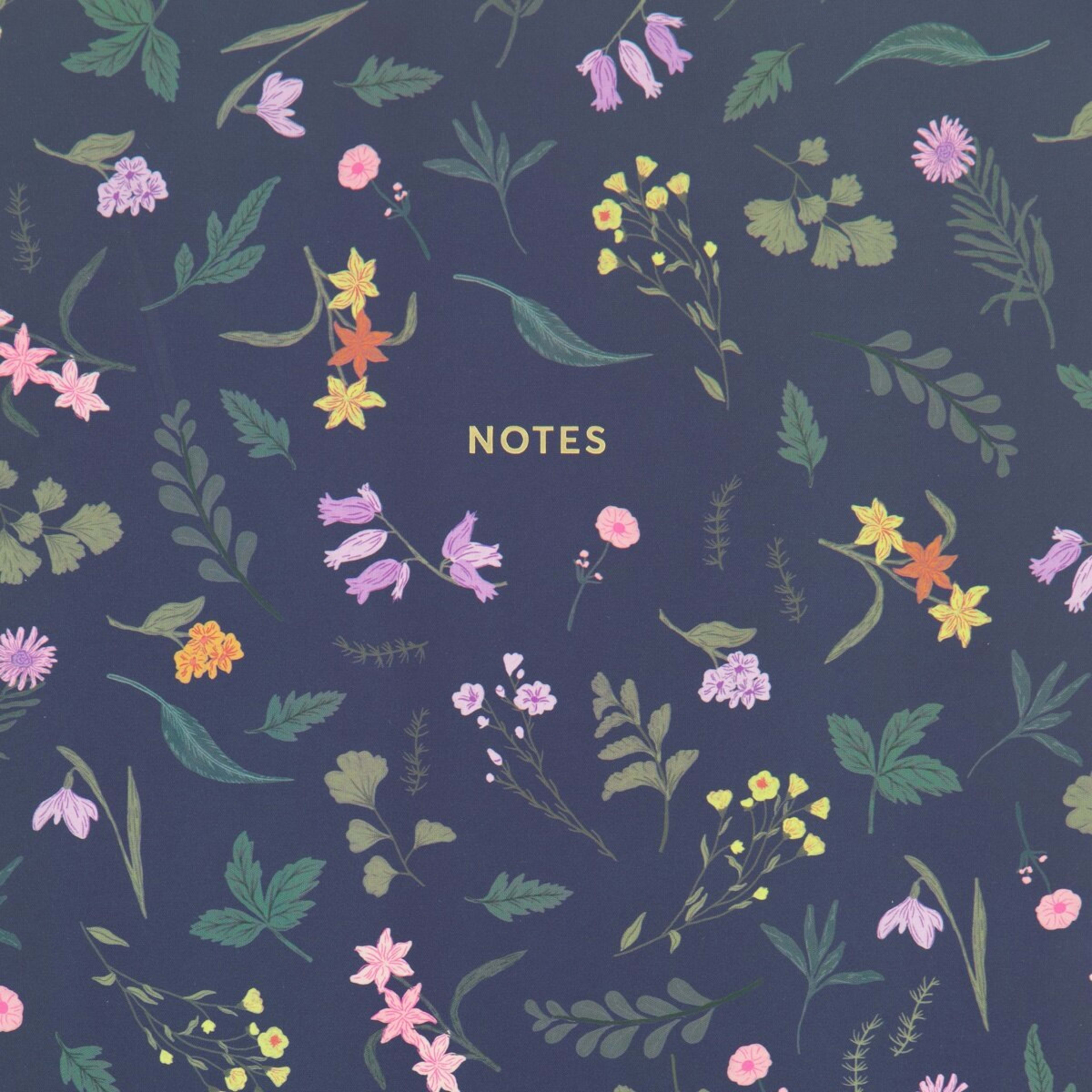 5 A4 Spiral Notebook - Navy, Floral, 5 of 6
