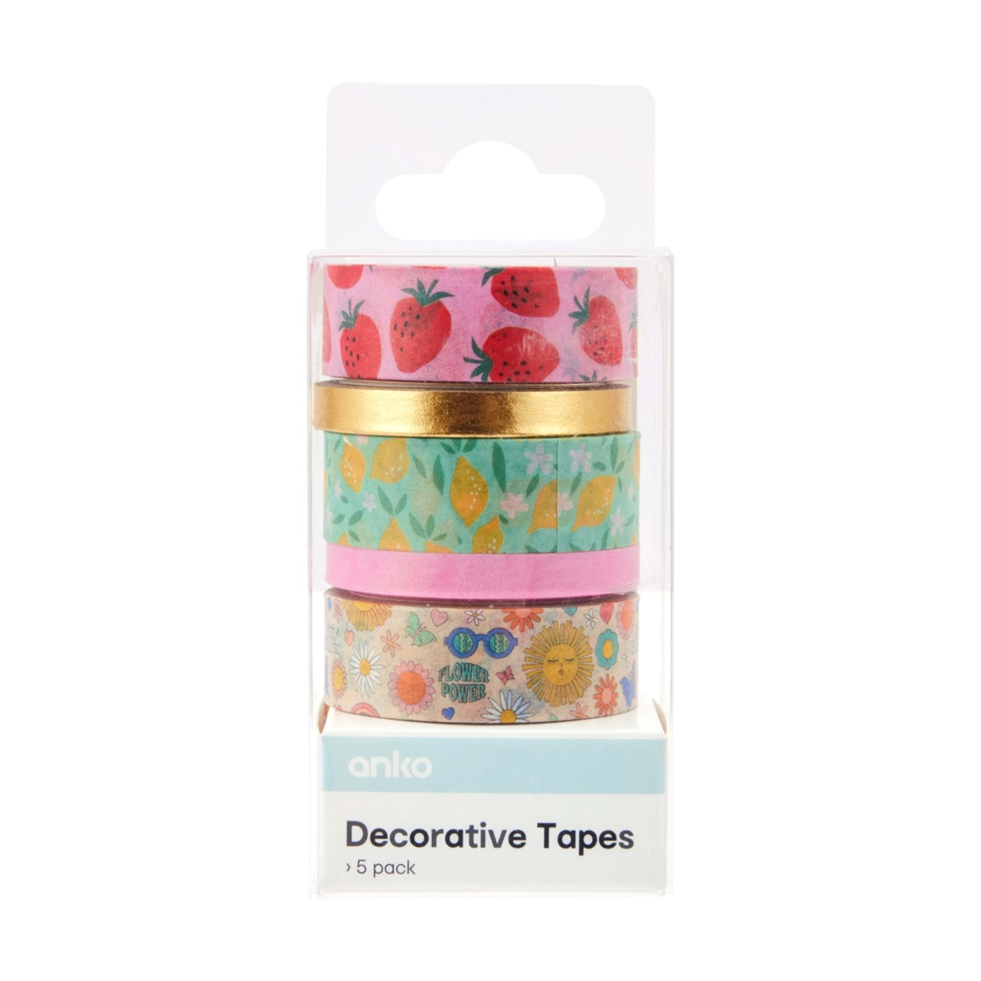 1 5 Pack Decorative Tapes - Fruit