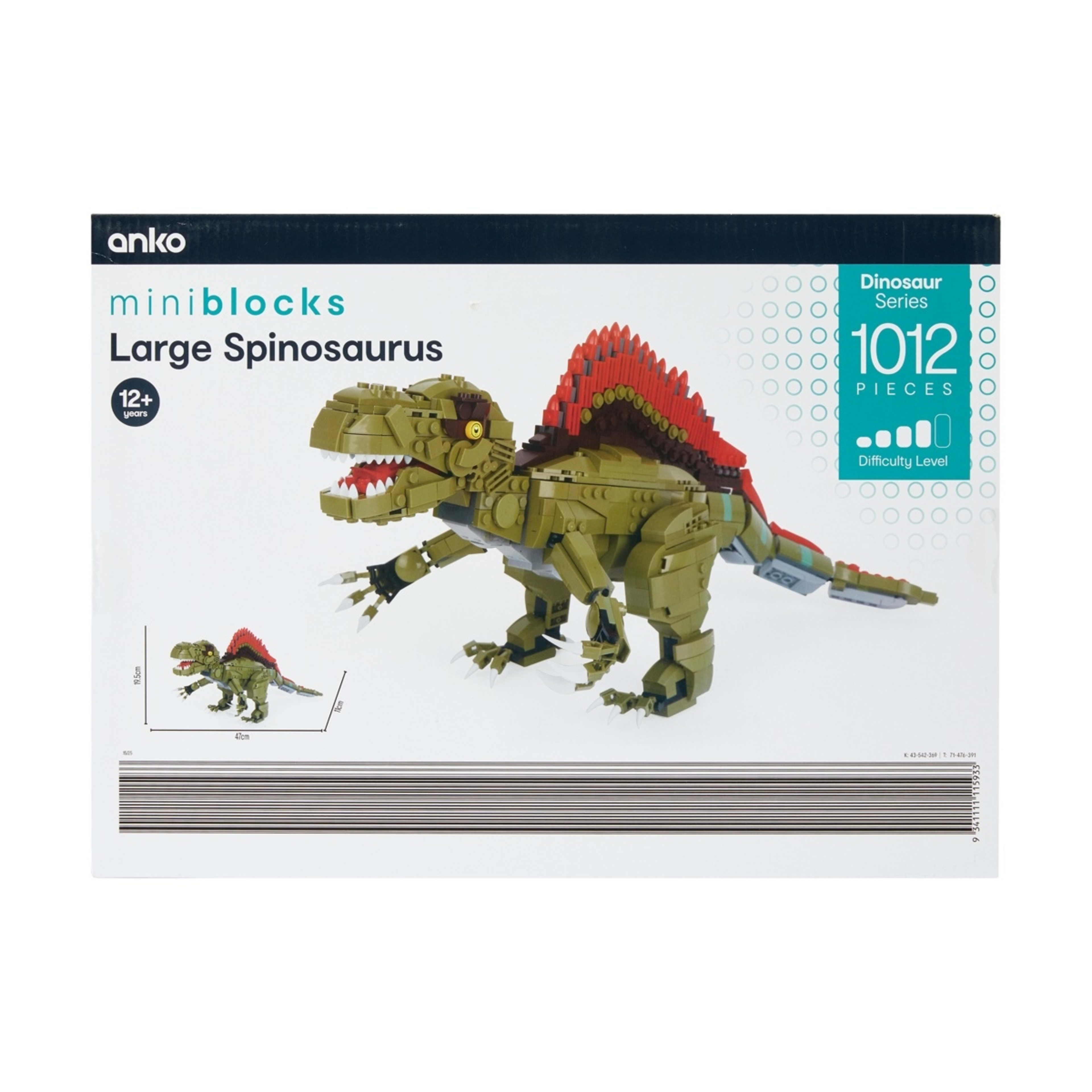 3 1012 Piece Mini Blocks Dinosaur Series: Large Spinosaurus, 3 of 3