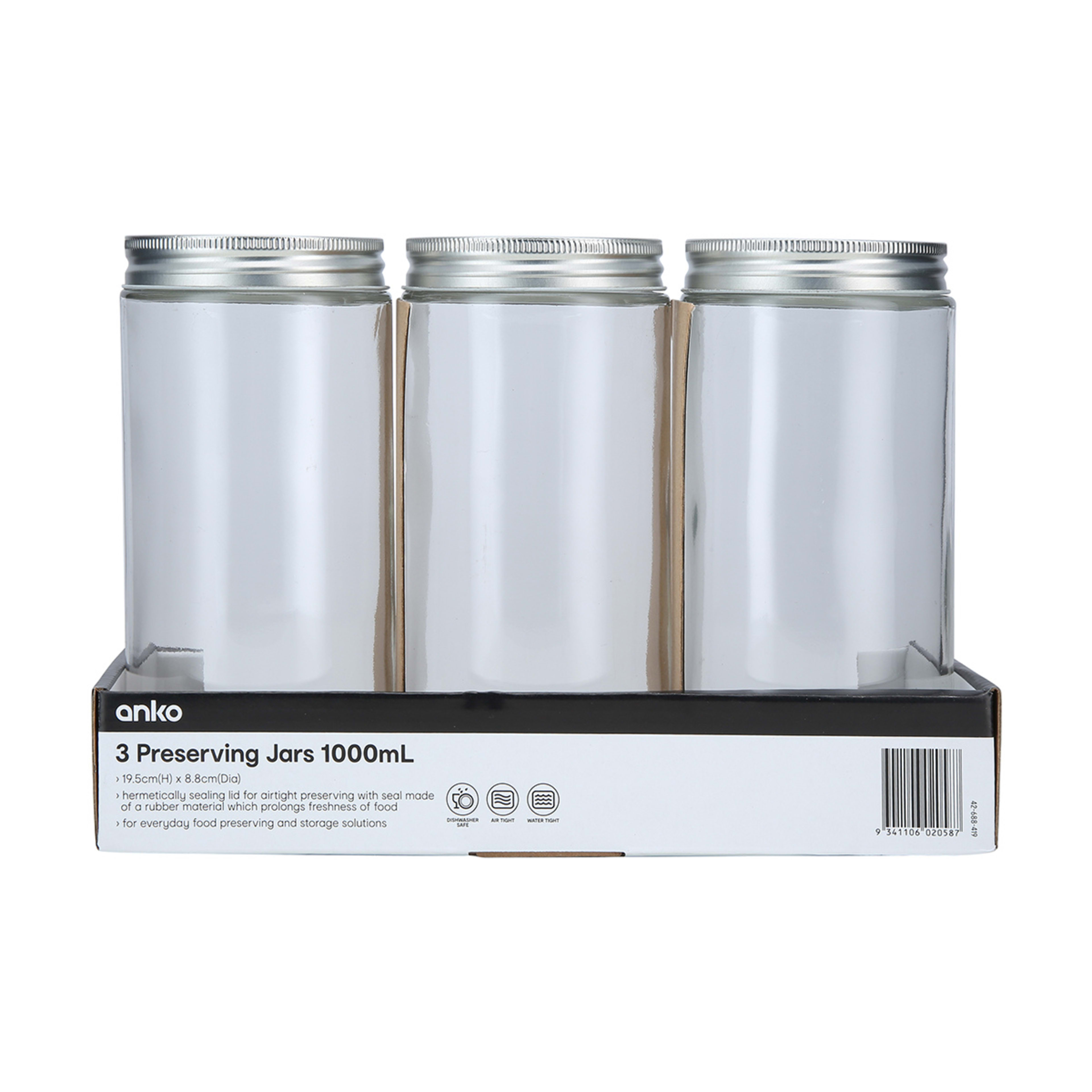 2 3 Preserving Jars - 1000ml, 2 of 2