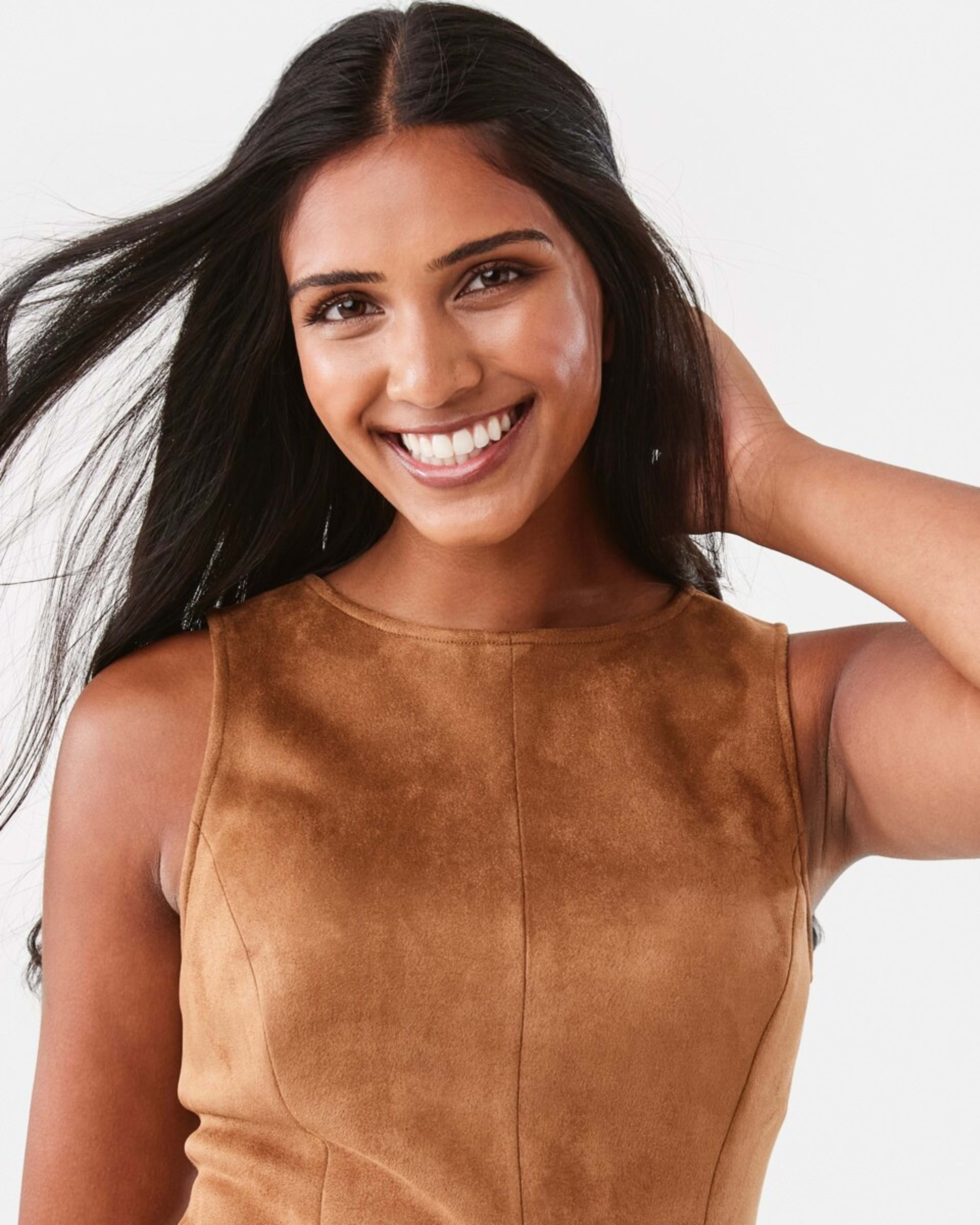 7 Suedette Mini Dress DEEP CAMEL, 7 of 10