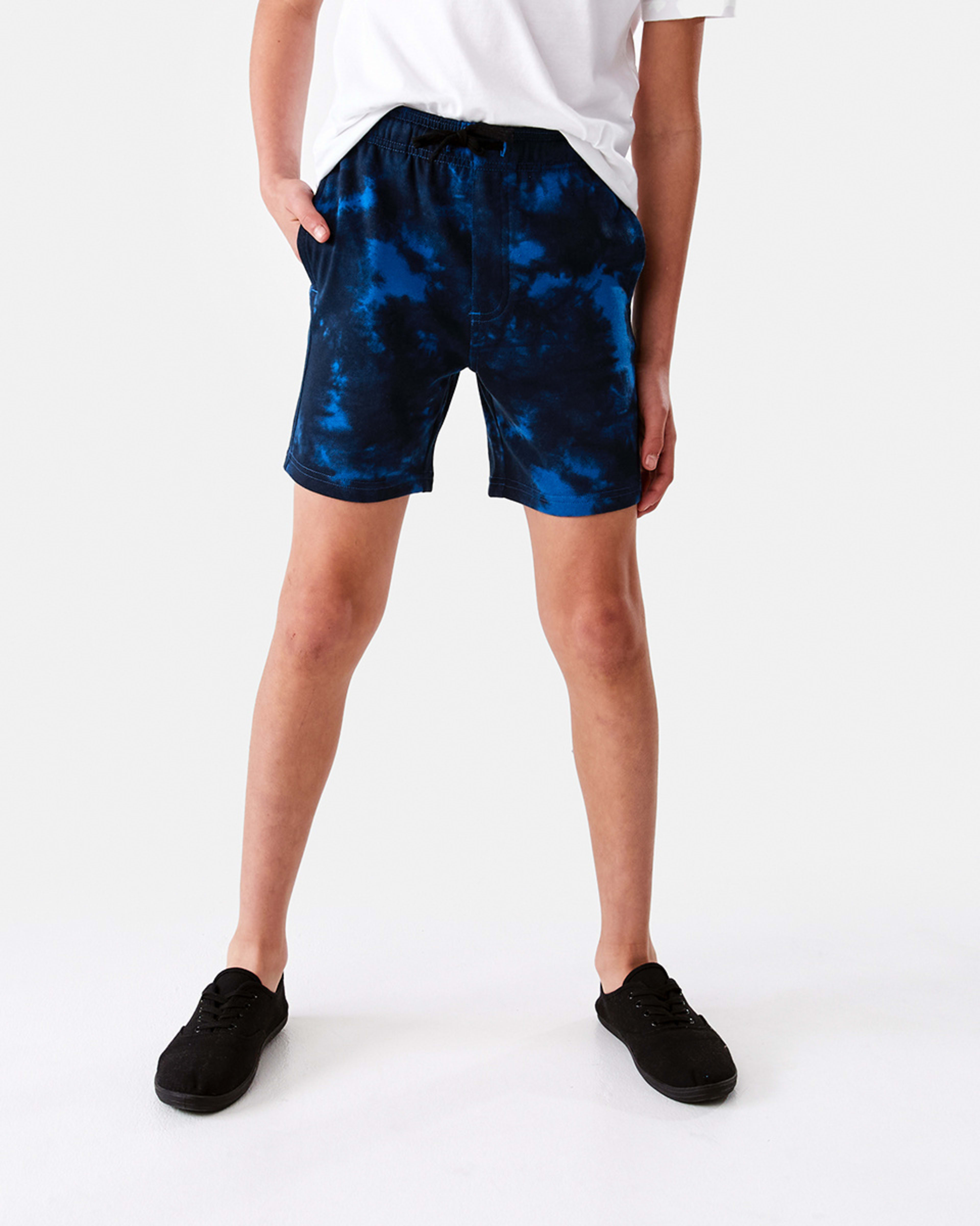 1 All Over Print Knit Shorts Blue Dye