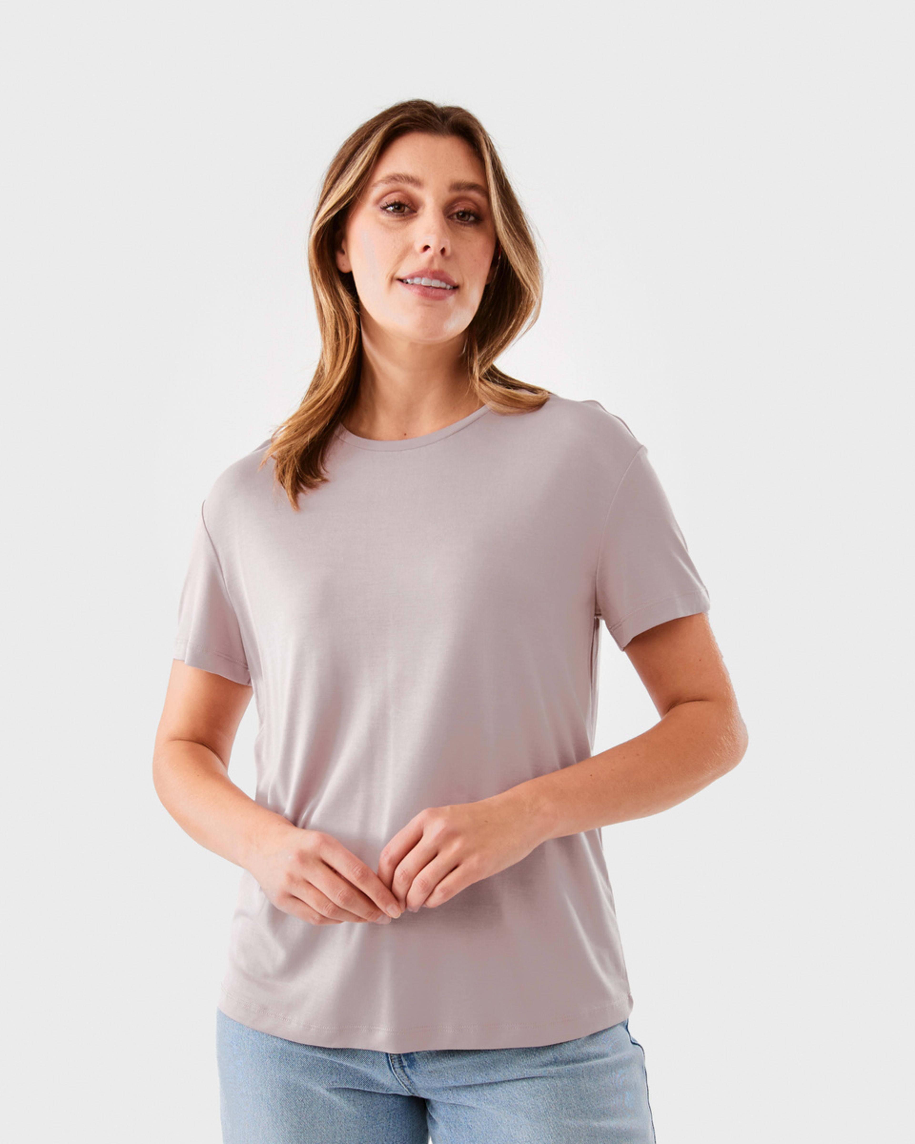 1 Short Sleeve Drape T-shirt Storm Pnk