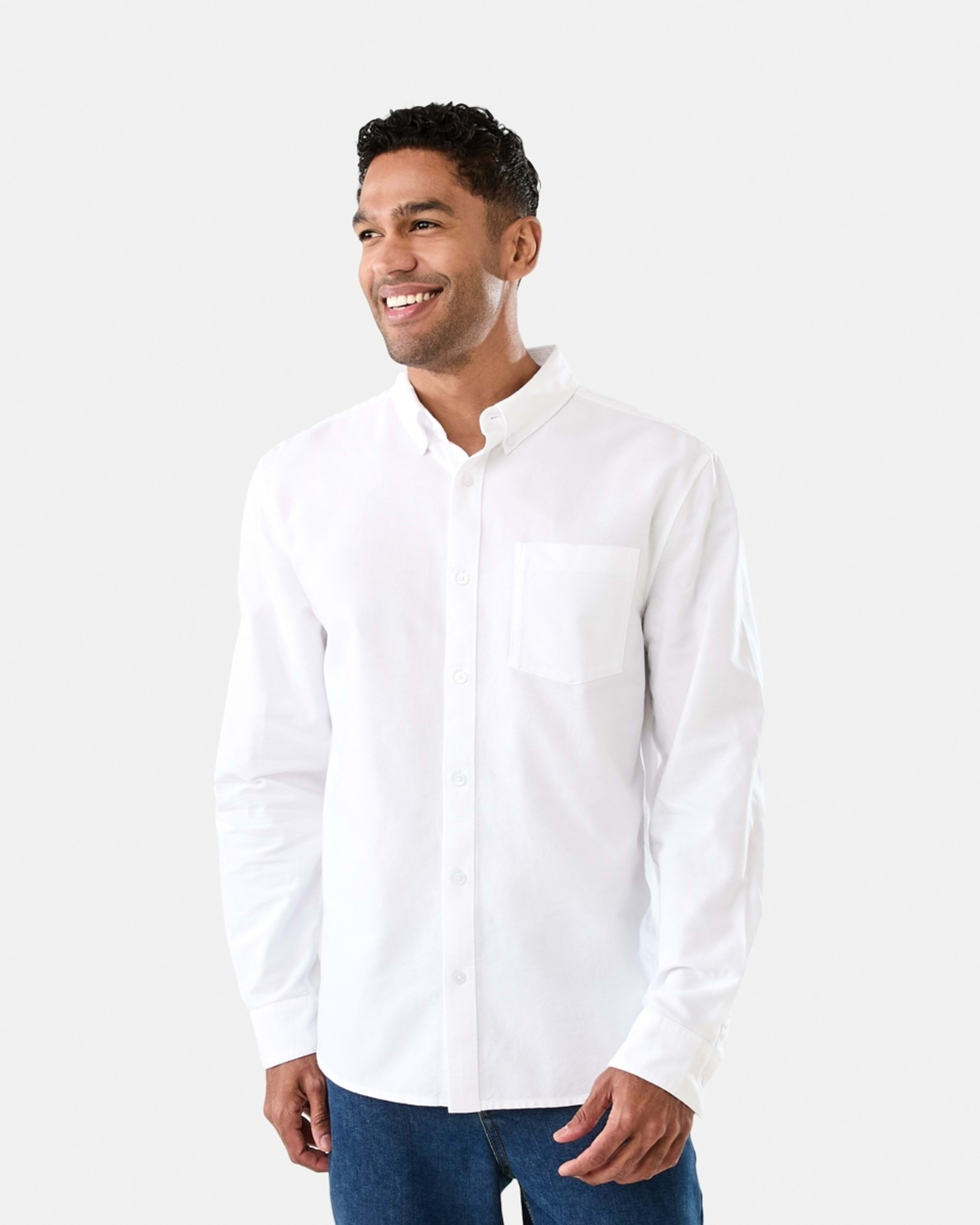 1 Long Sleeve Oxford Shirt WHITE, 1 of 7