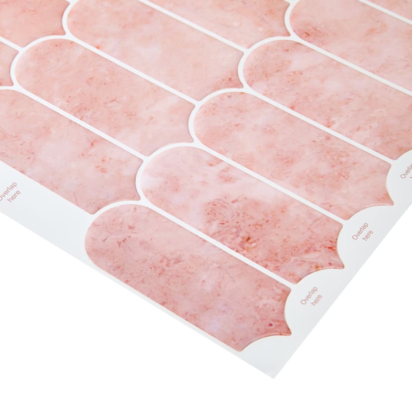 5 Pack Self Adhesive 3D Tiles Pink Marble Look Kmart