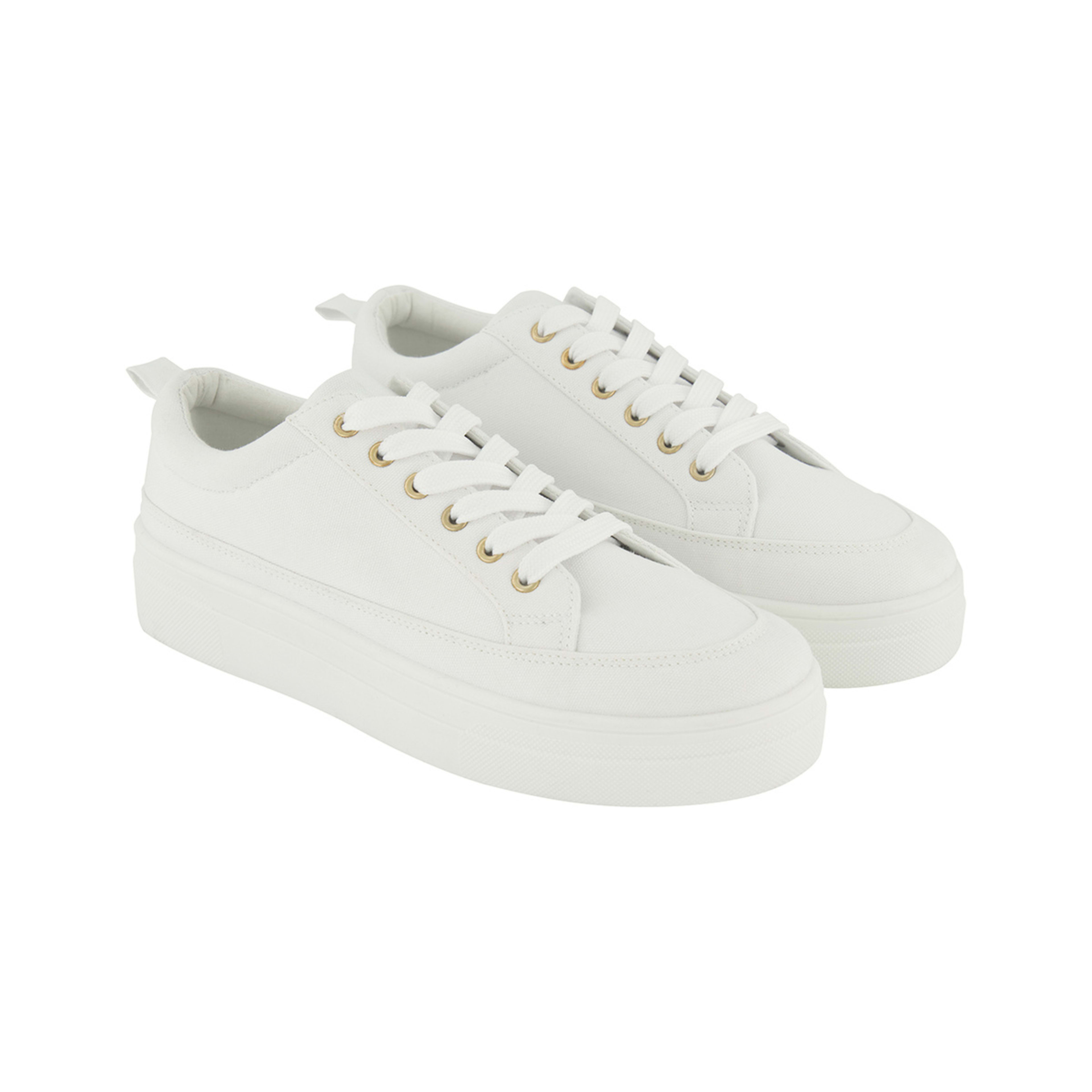 4 Canvas Flatform Sneakers White, 4 of 5