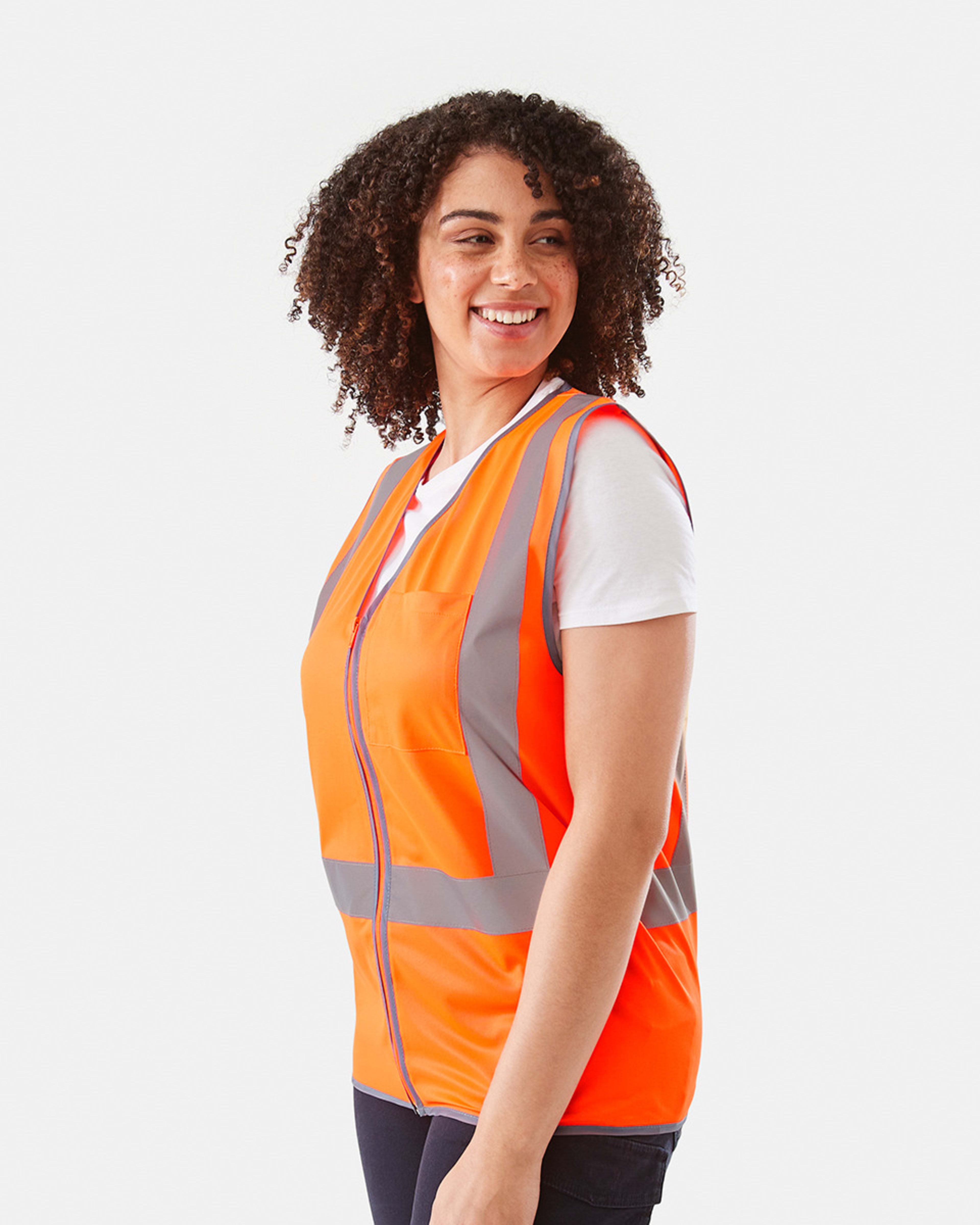 4 Workwear Hi-Visibility Vest SAFETY ORANGE, 4 of 10