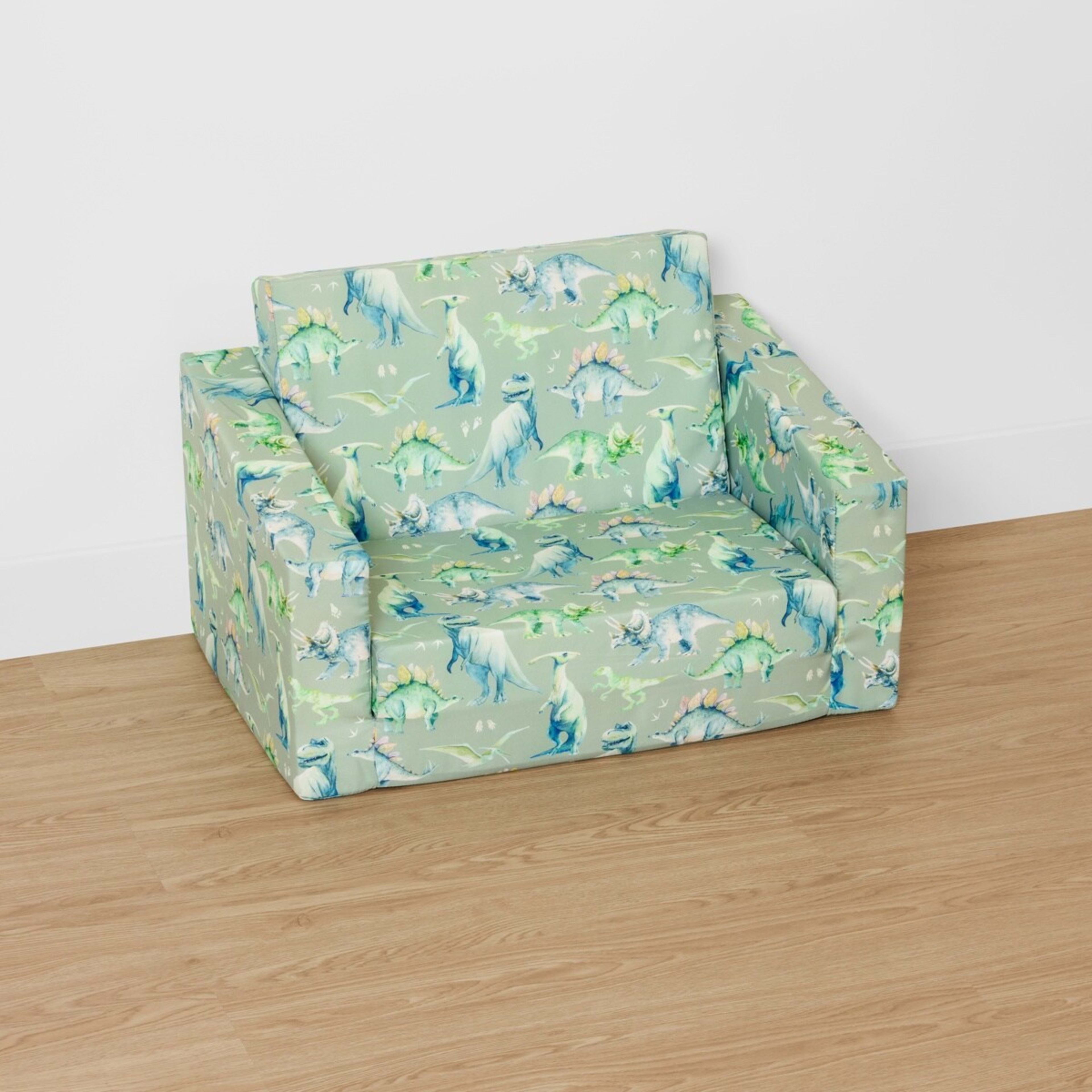 3 Dinosaur Flipout Kids Sofa - Green, 3 of 10