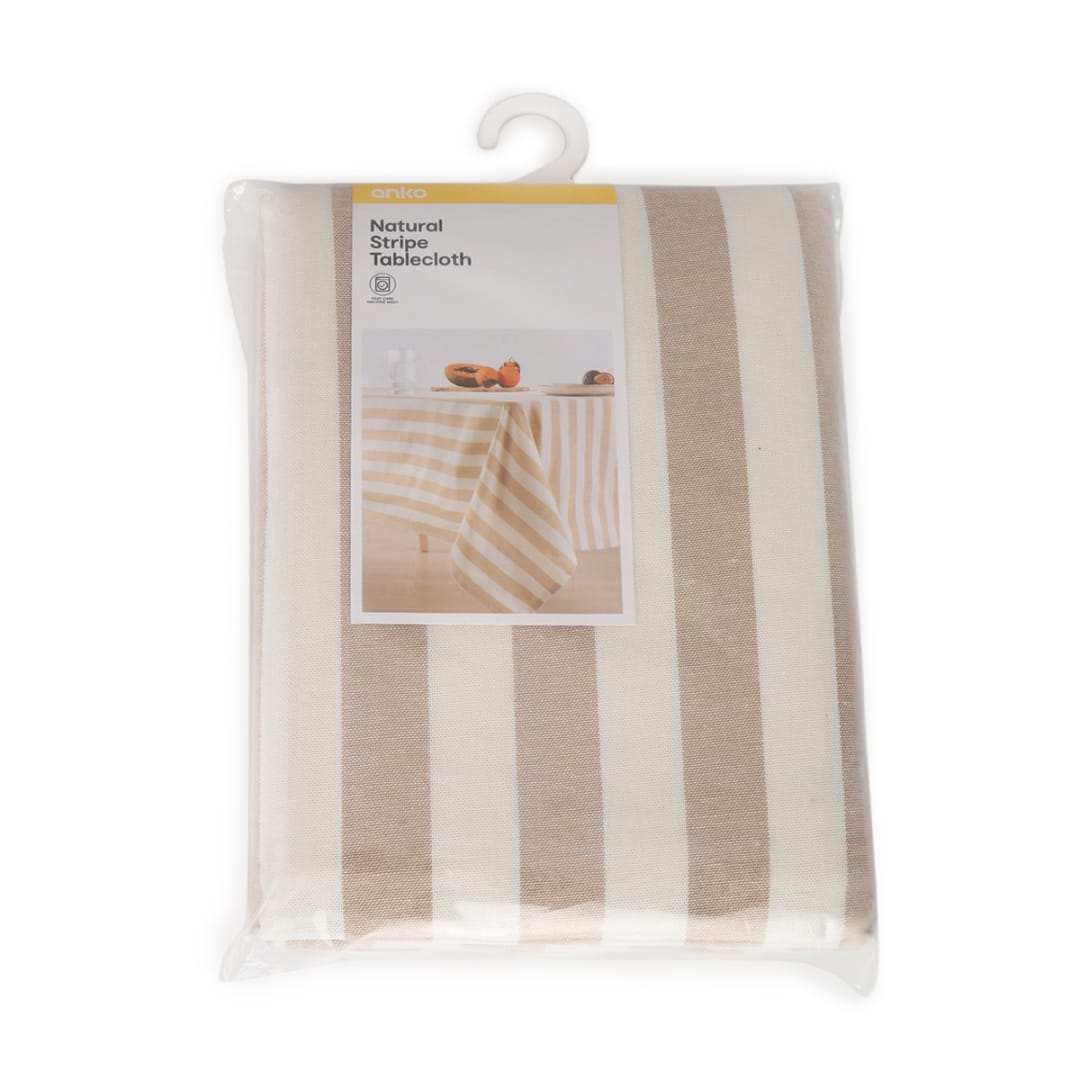 Natural Stripe Tablecloth - Kmart