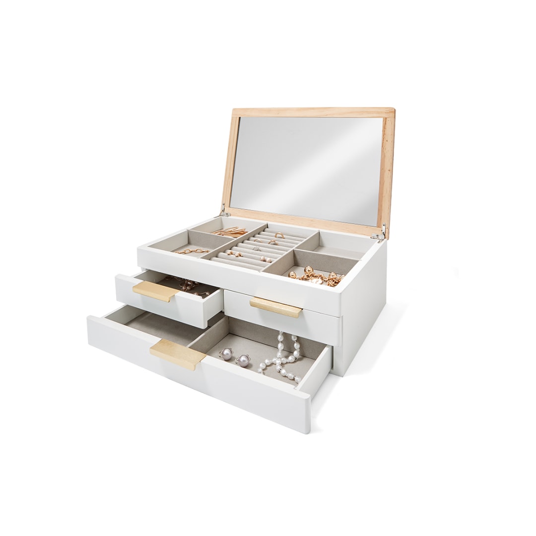 3 Tier Oak Look Jewellery Box Kmart