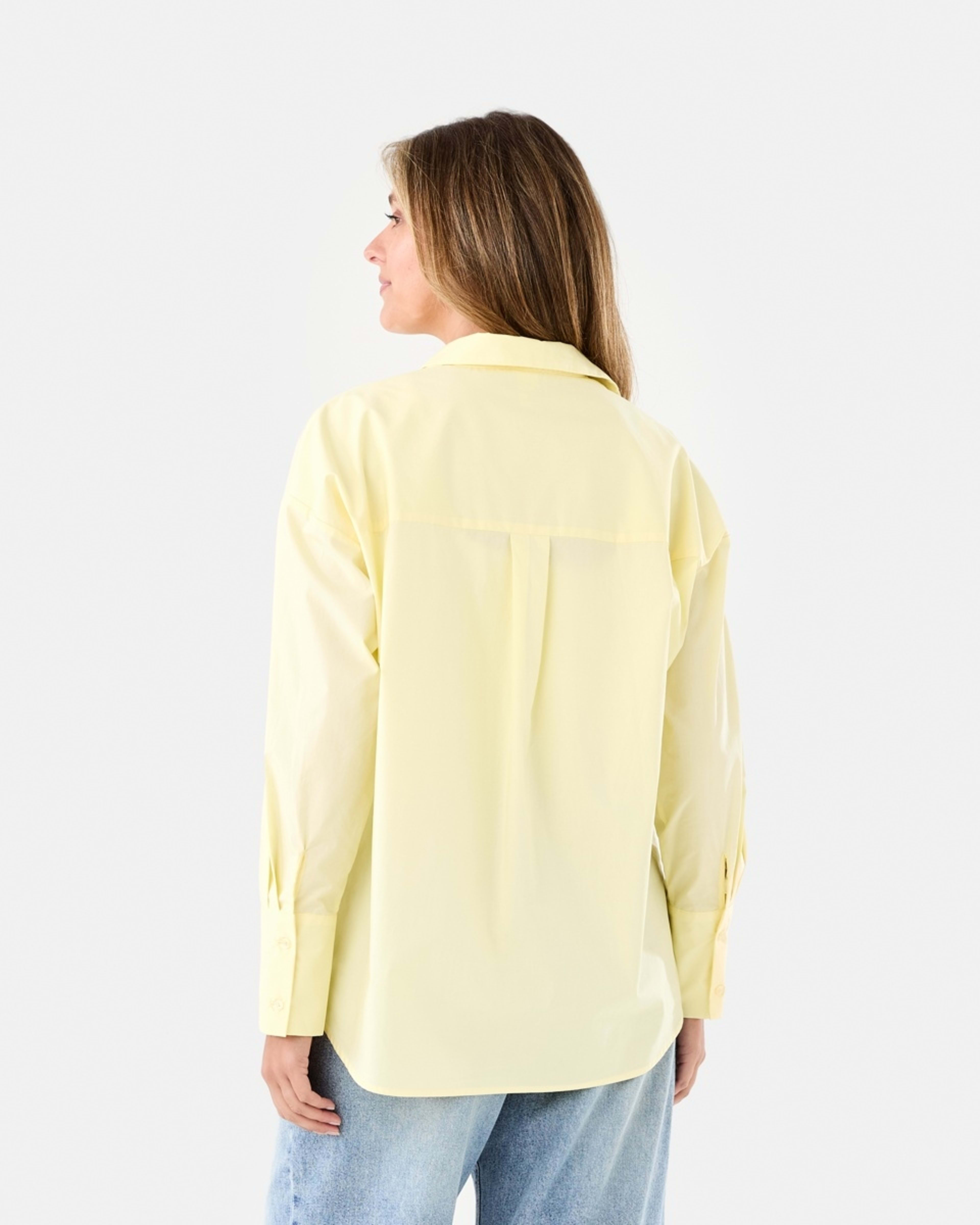 4 Long Sleeve Oversized Cotton Shirt Fln Yellow, 4 of 7