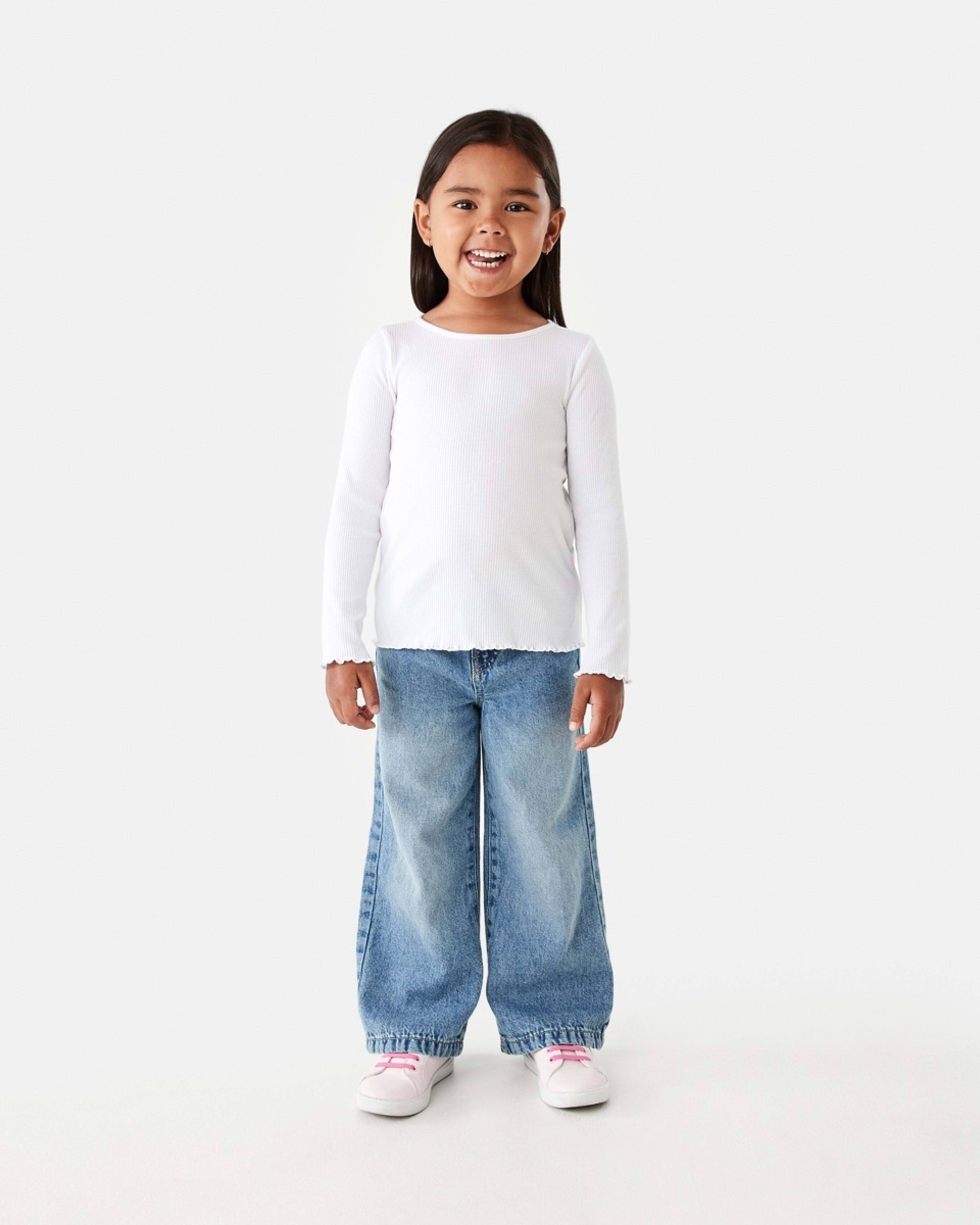 6 Long Sleeve Rib T-shirt White, 6 of 9