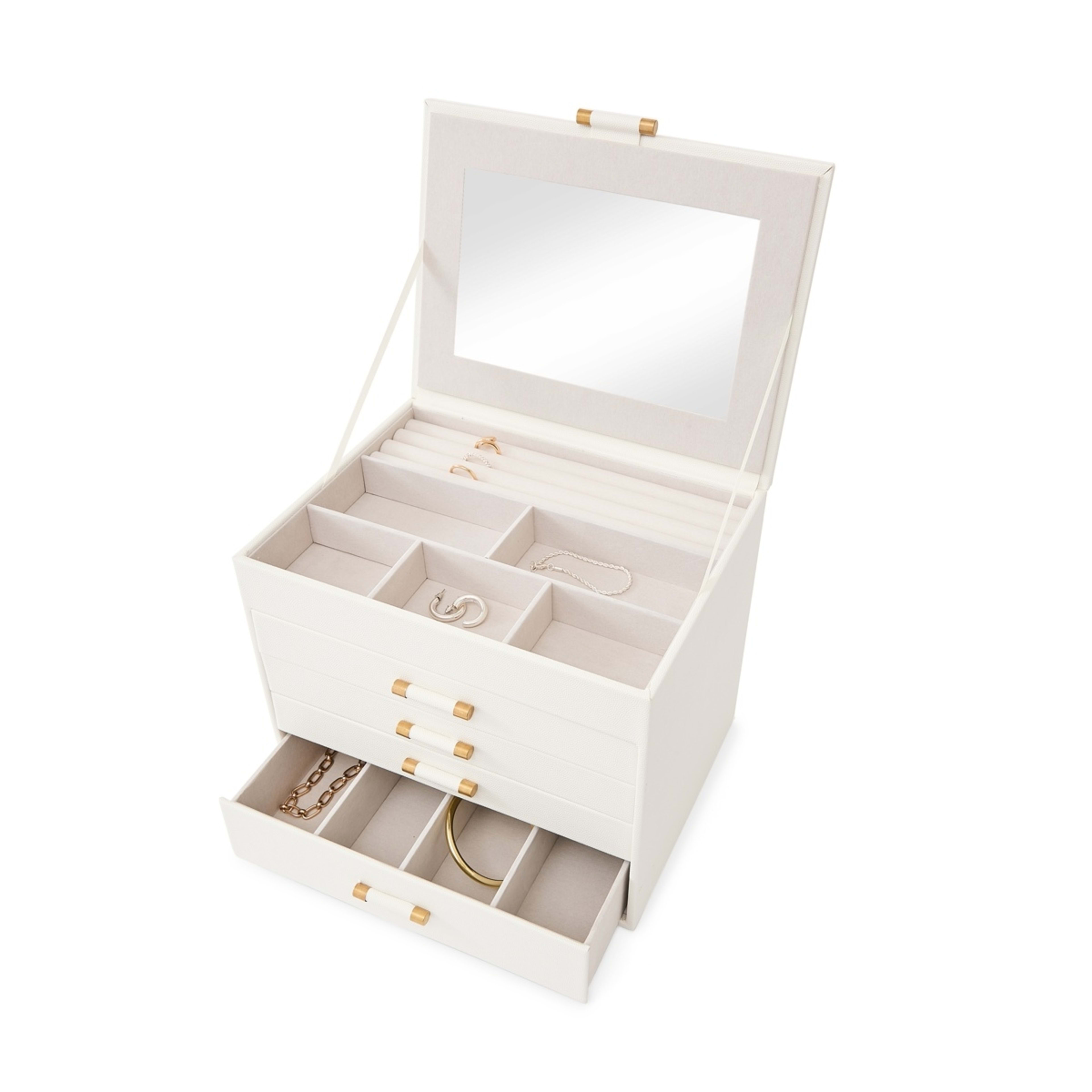 1 5 Tier Jewellery Box - Milky White, 1 of 9