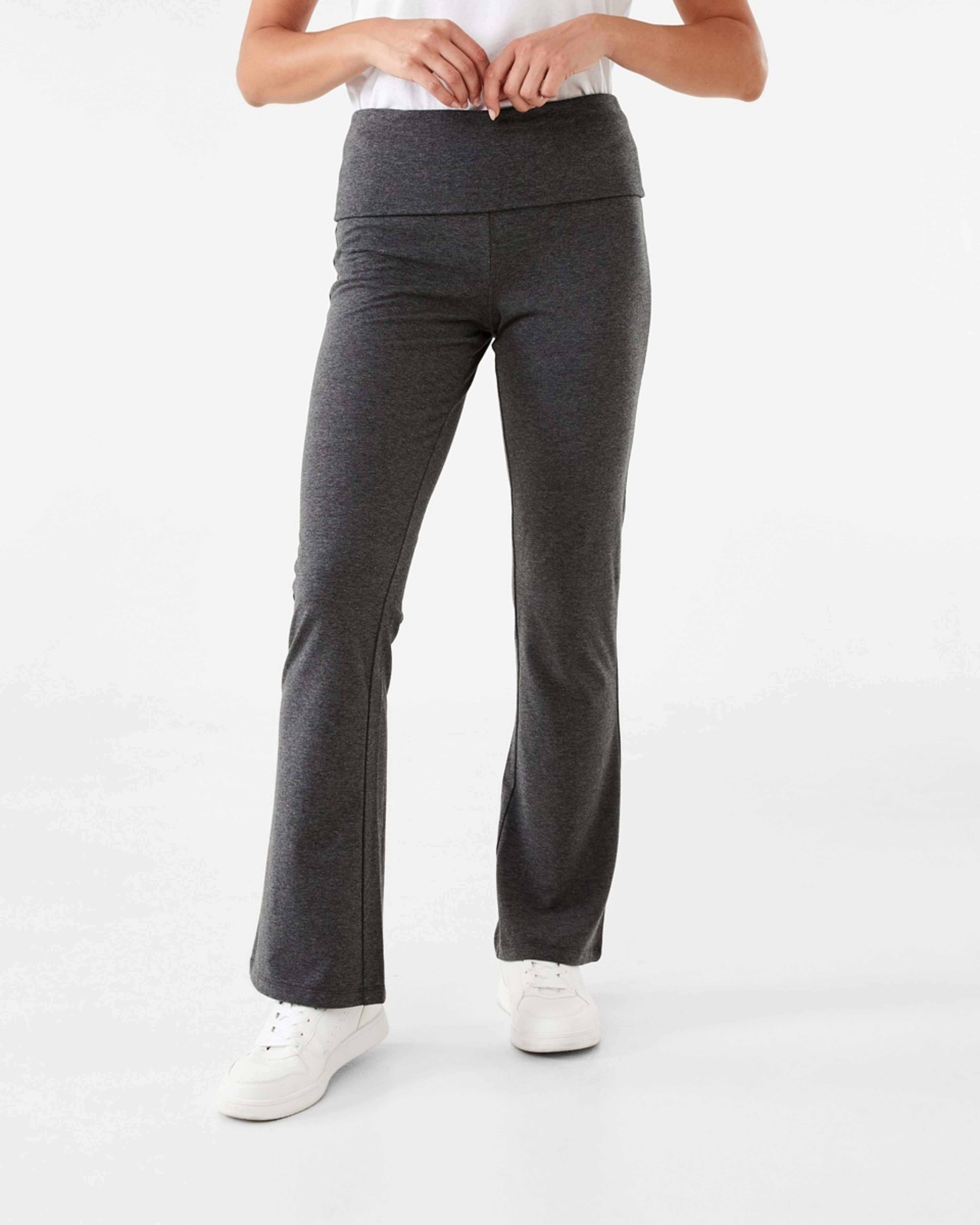 1 Fold Down Flare Pants CHARCOAL MARLE