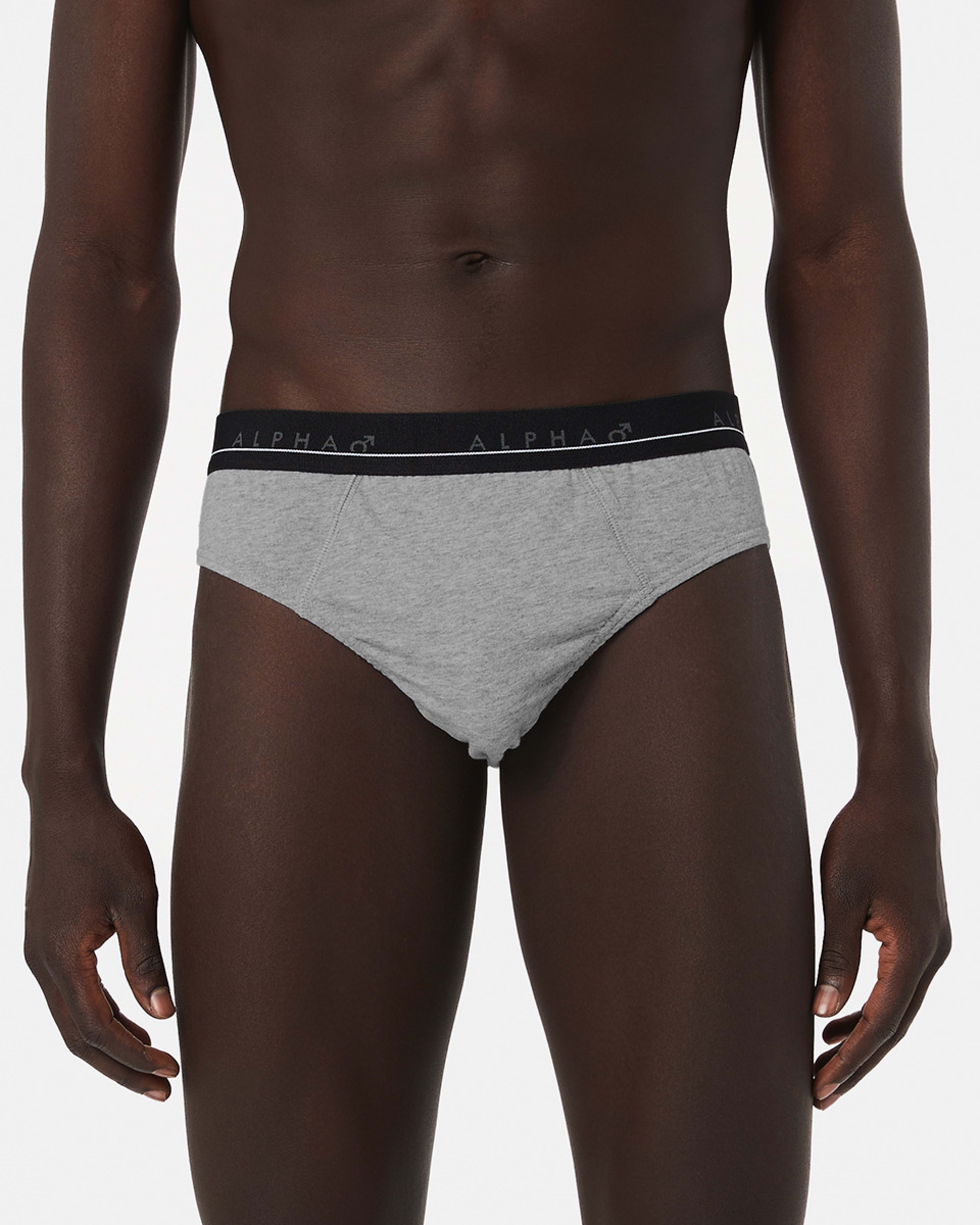 3 5 Pack Alpha Attached Elastic Hipster Briefs Blkgrystrp, 3 of 10