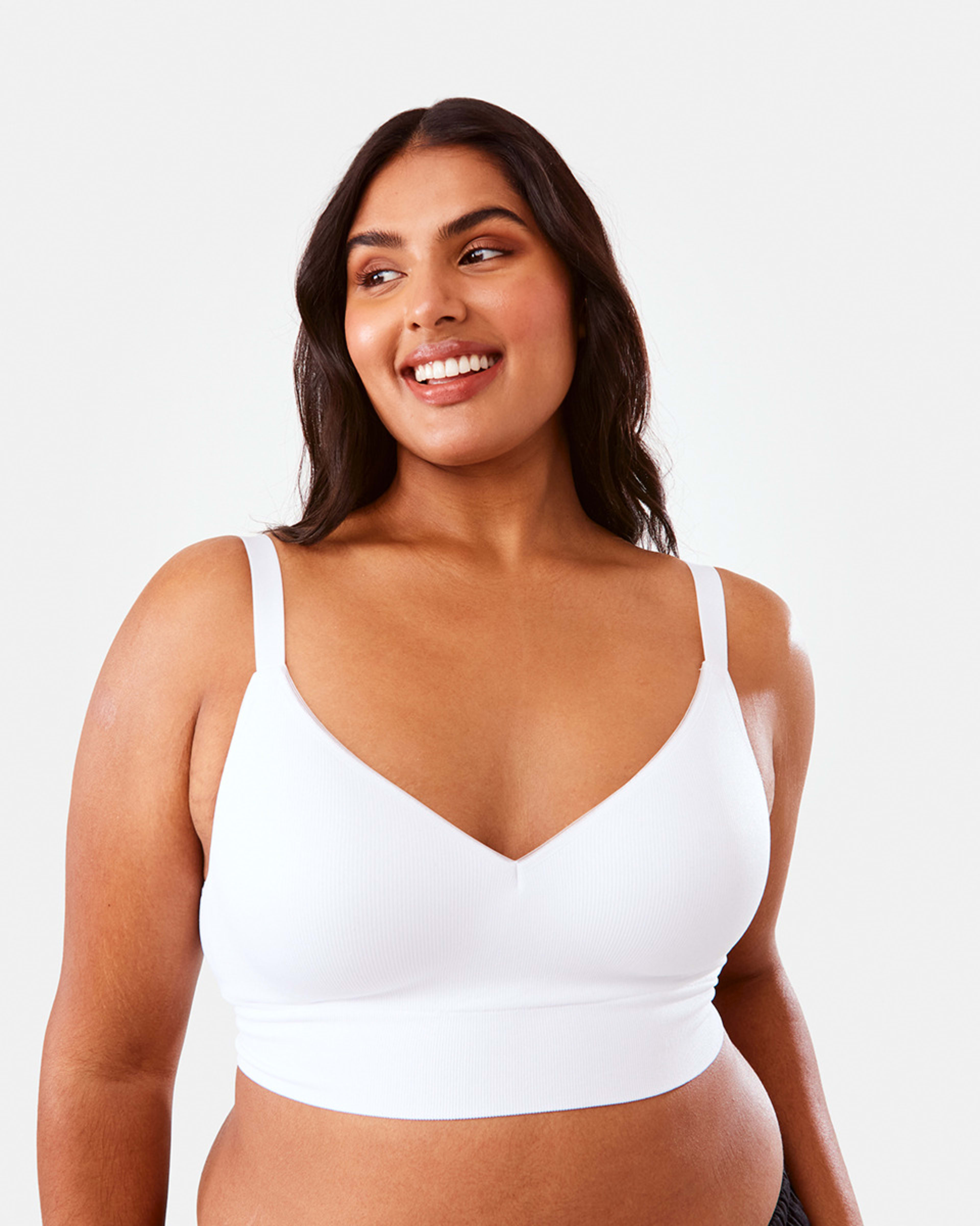 1 Full Figure Wirefree Seamfree T-Shirt Bra White