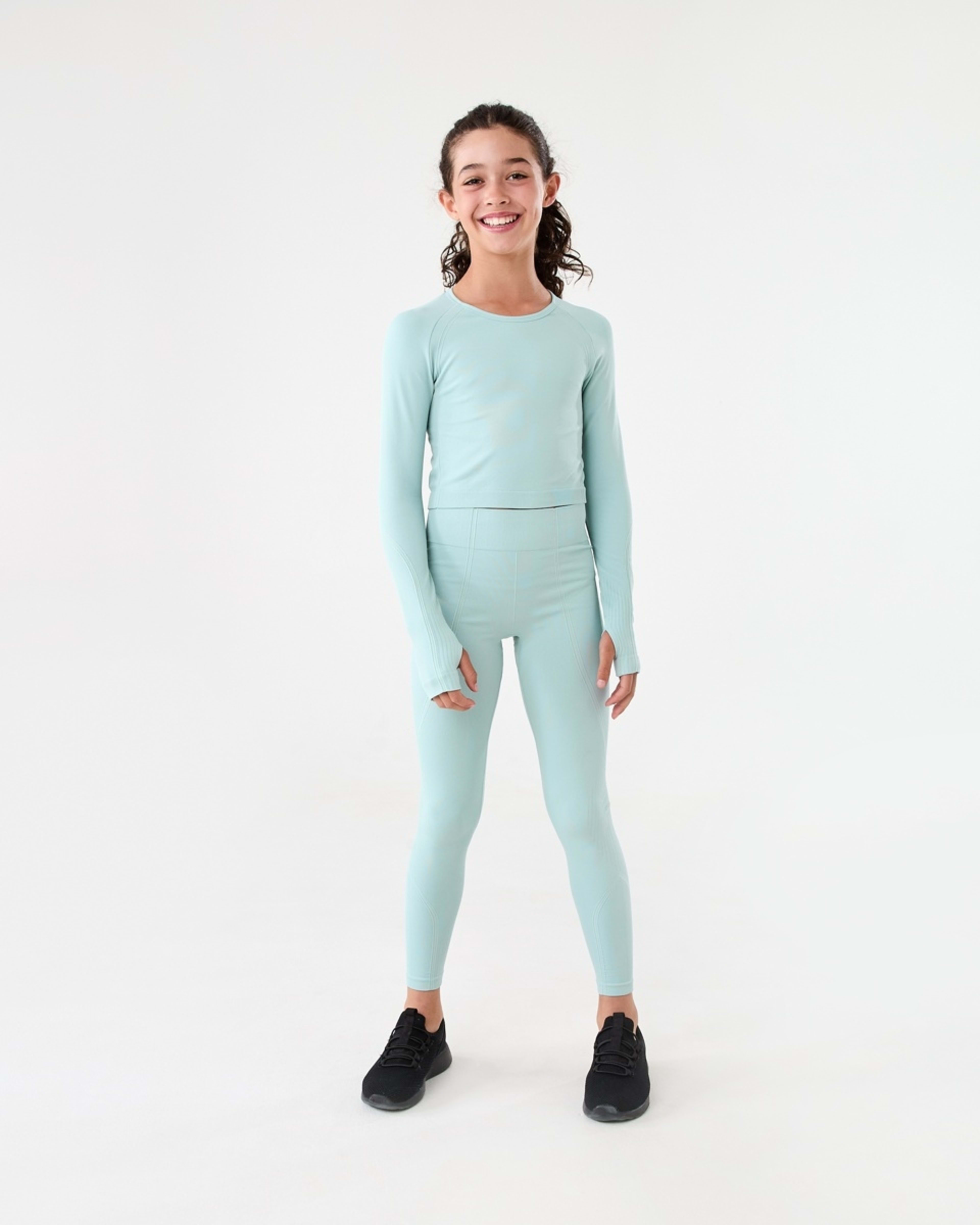 4 Active Kids Seamfree Leggings Aqua Grn, 4 of 7