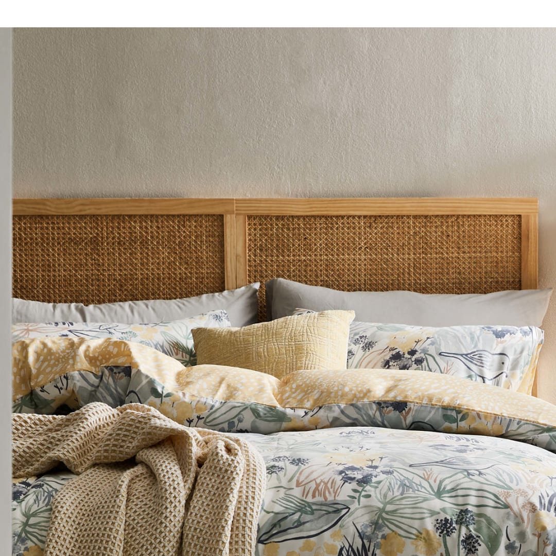 Queen Bed Rattan Bedhead Kmart