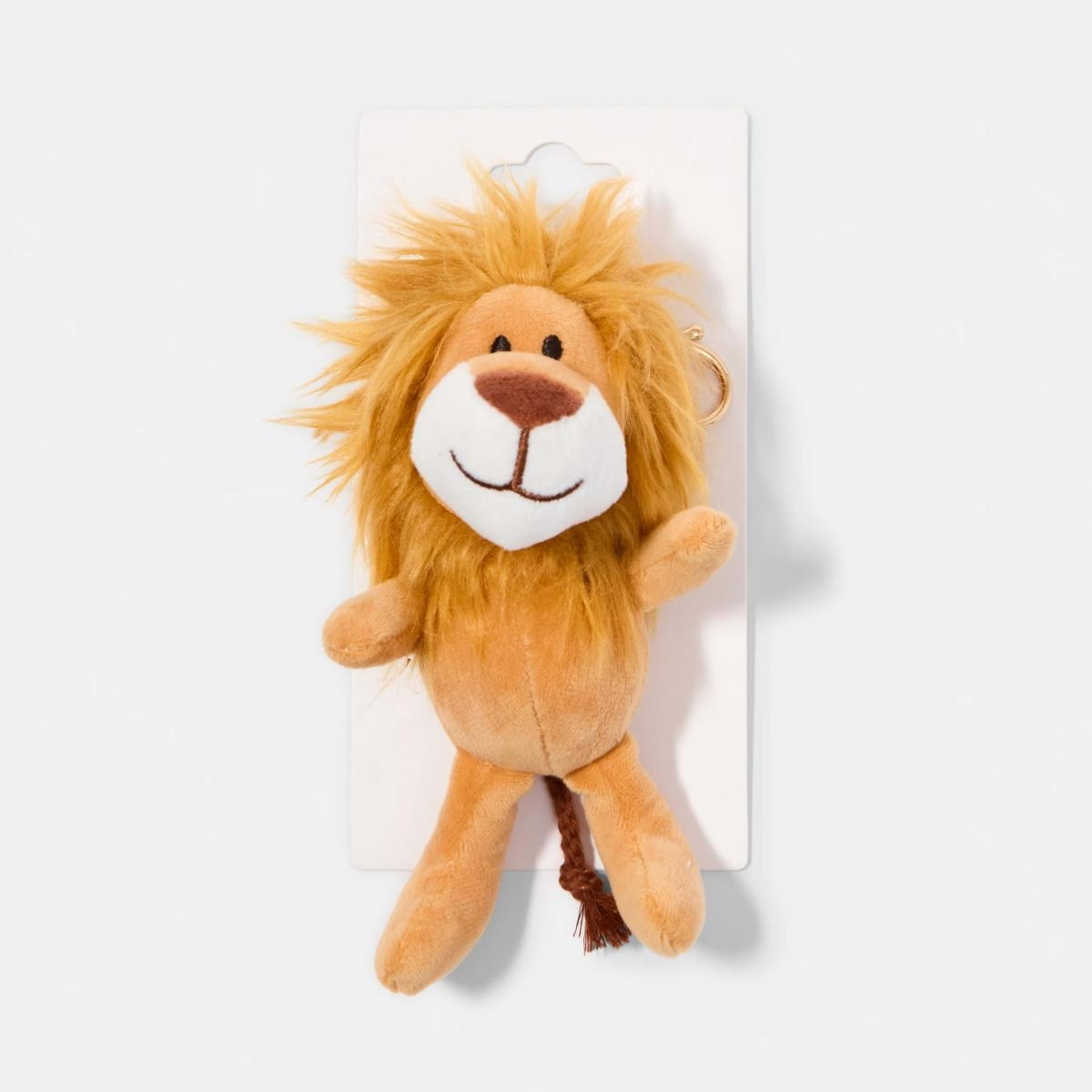 3 Fluffy Lion Charm Keyring - Brown, 3 of 3