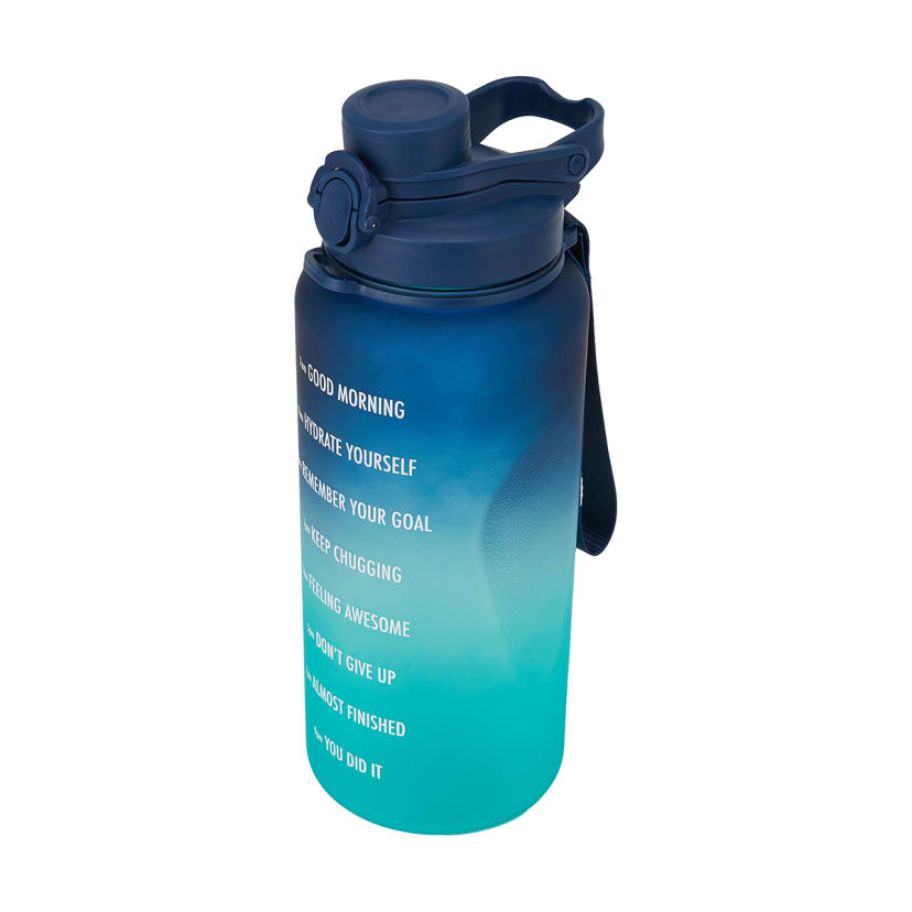 2.1L Navy and Teal Ombre Daily Intake Flip Lid Drink Bottle Kmart