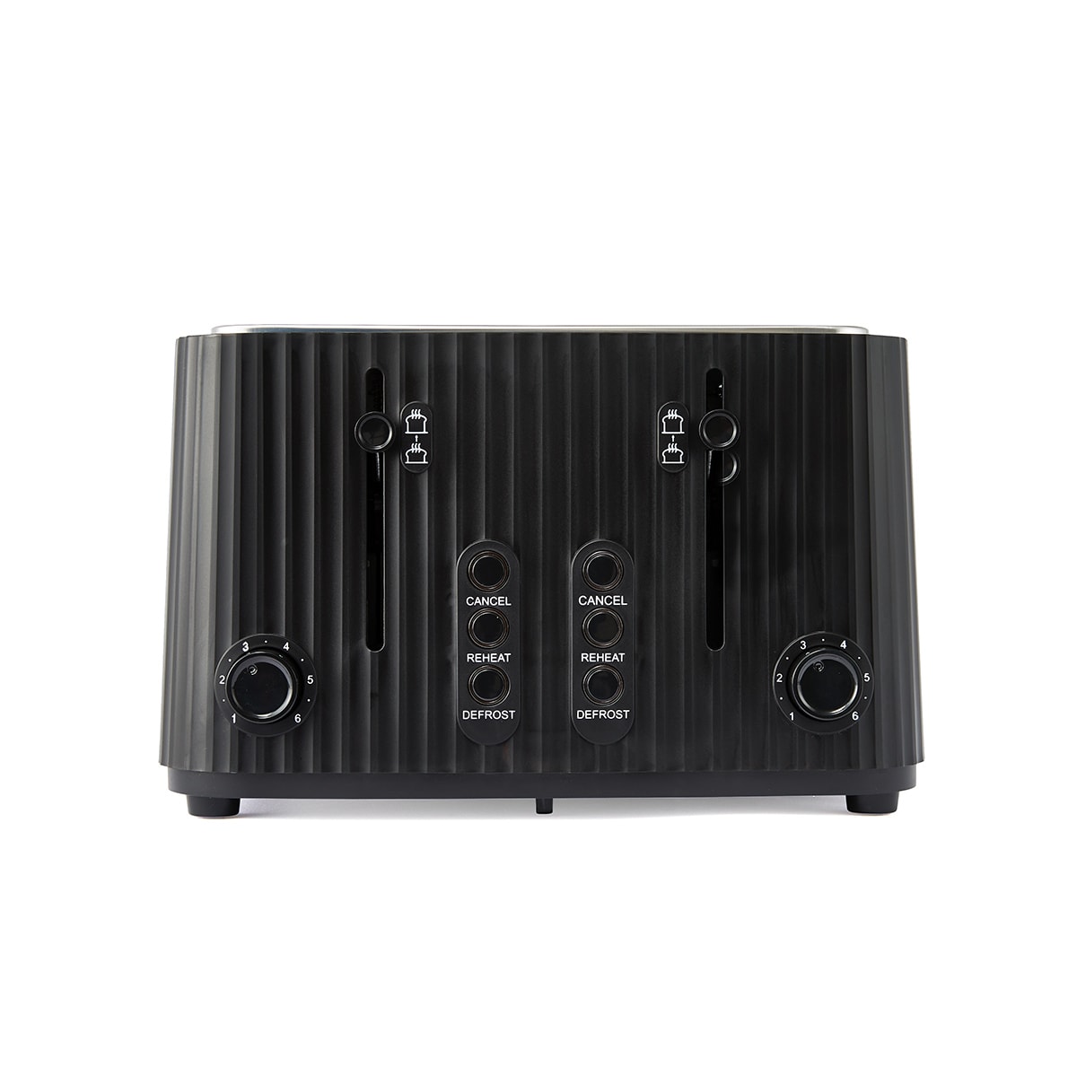 4 Slice Fluted Toaster Black Kmart