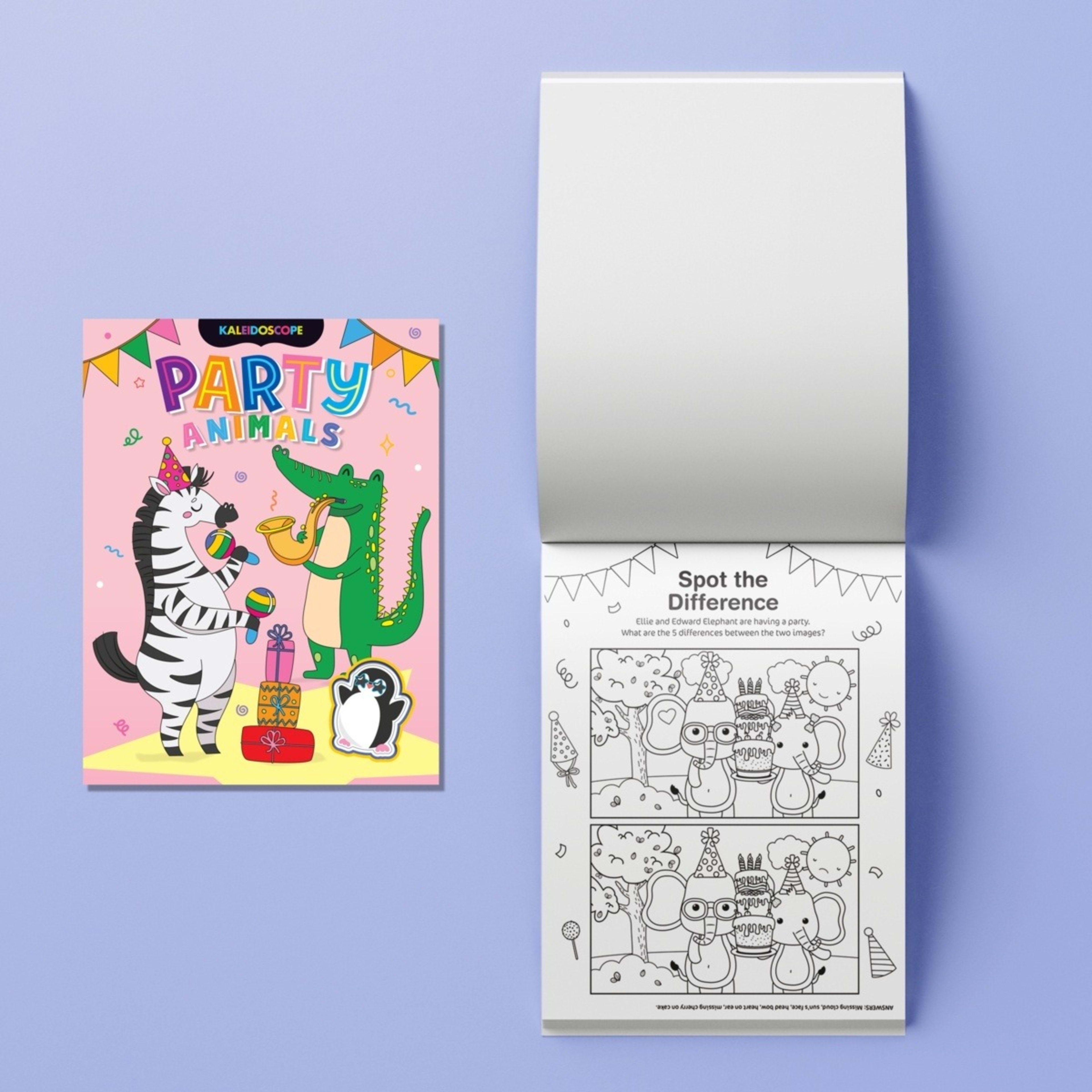 3 Kaleidoscope: Party Animals Colouring Kit - Book, 3 of 5