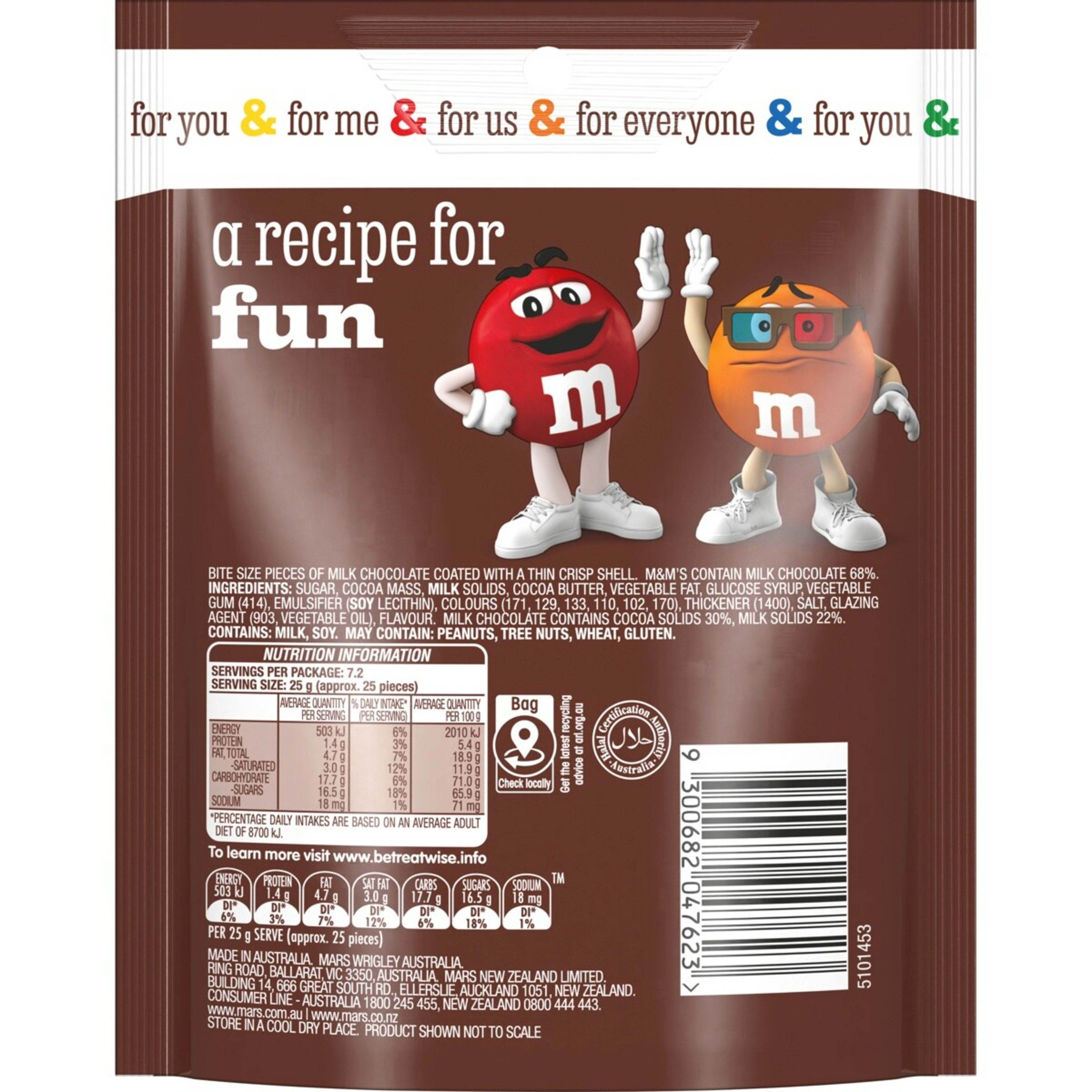 2 M&M's Milk Chocolate Snack and Share Bag 180g, 2 of 7