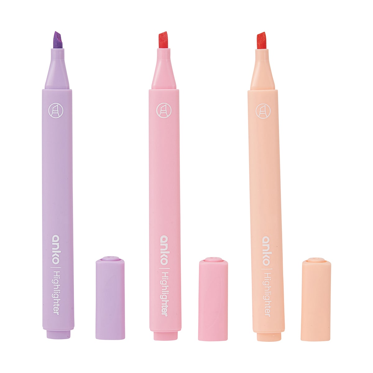 6 Pack Slim Pastel Highlighters Kmart