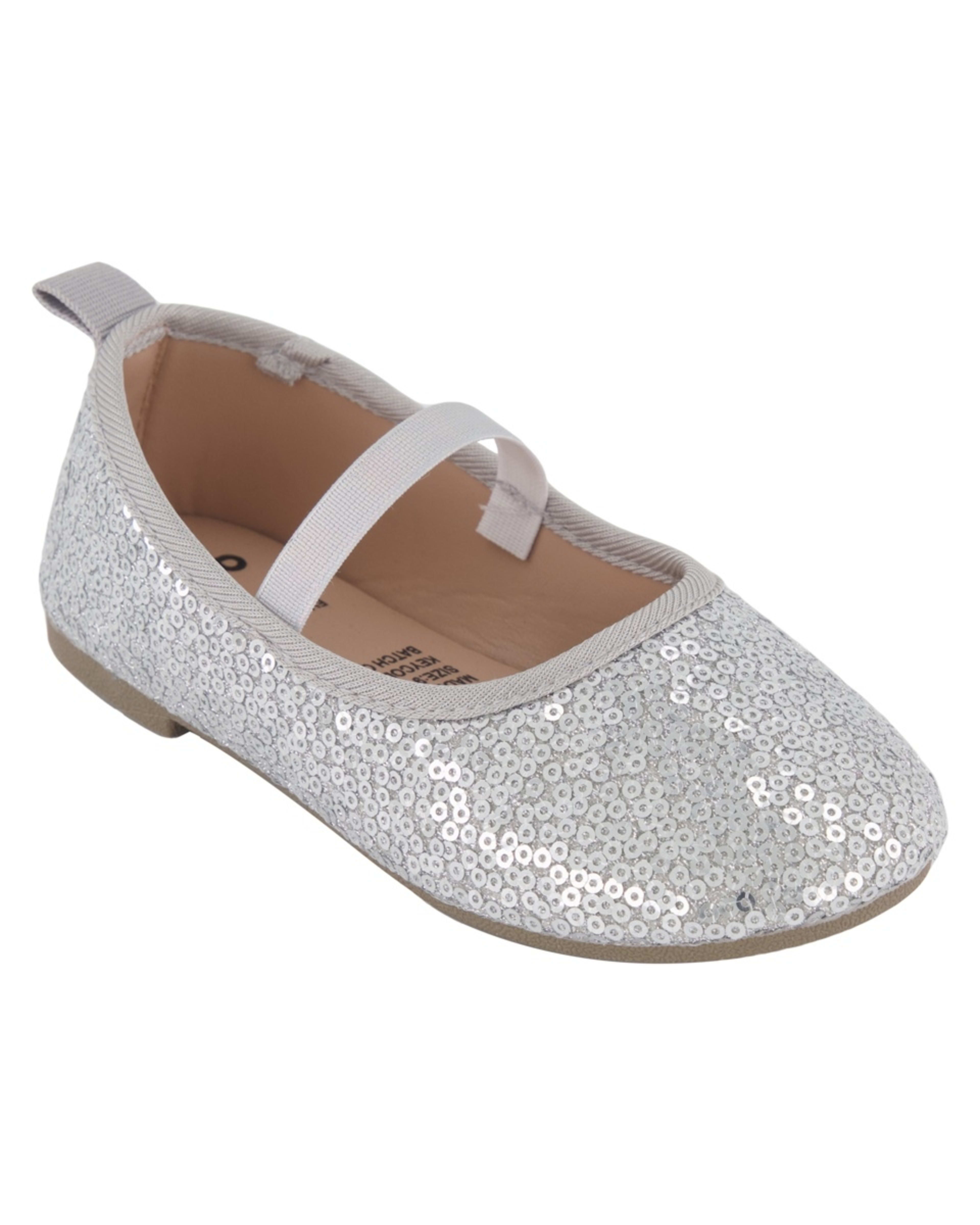 1 Junior Sequin Flats IRIDESCENT SILVER SEQUIN