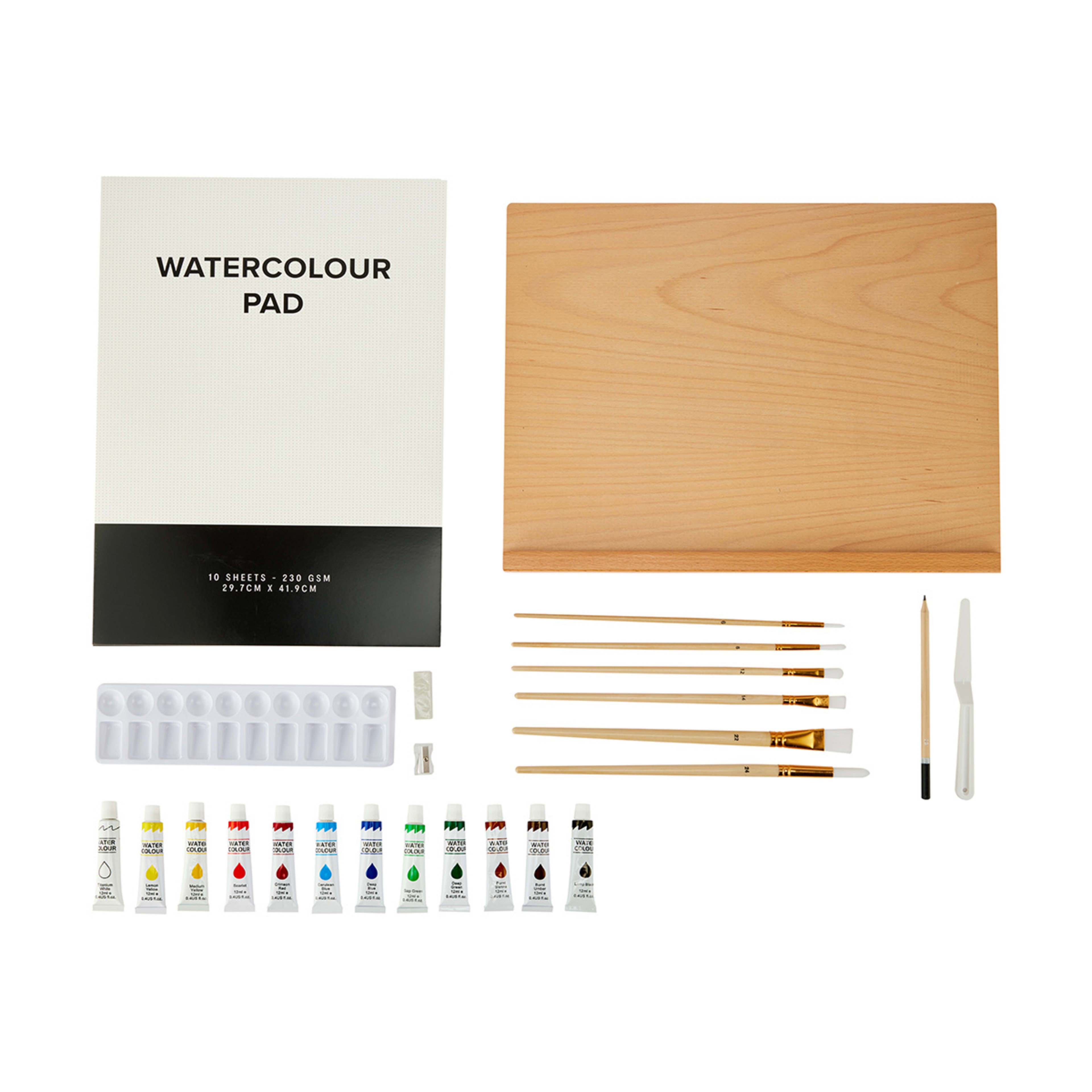 25 Piece Artist Watercolour Paint Set Kmart