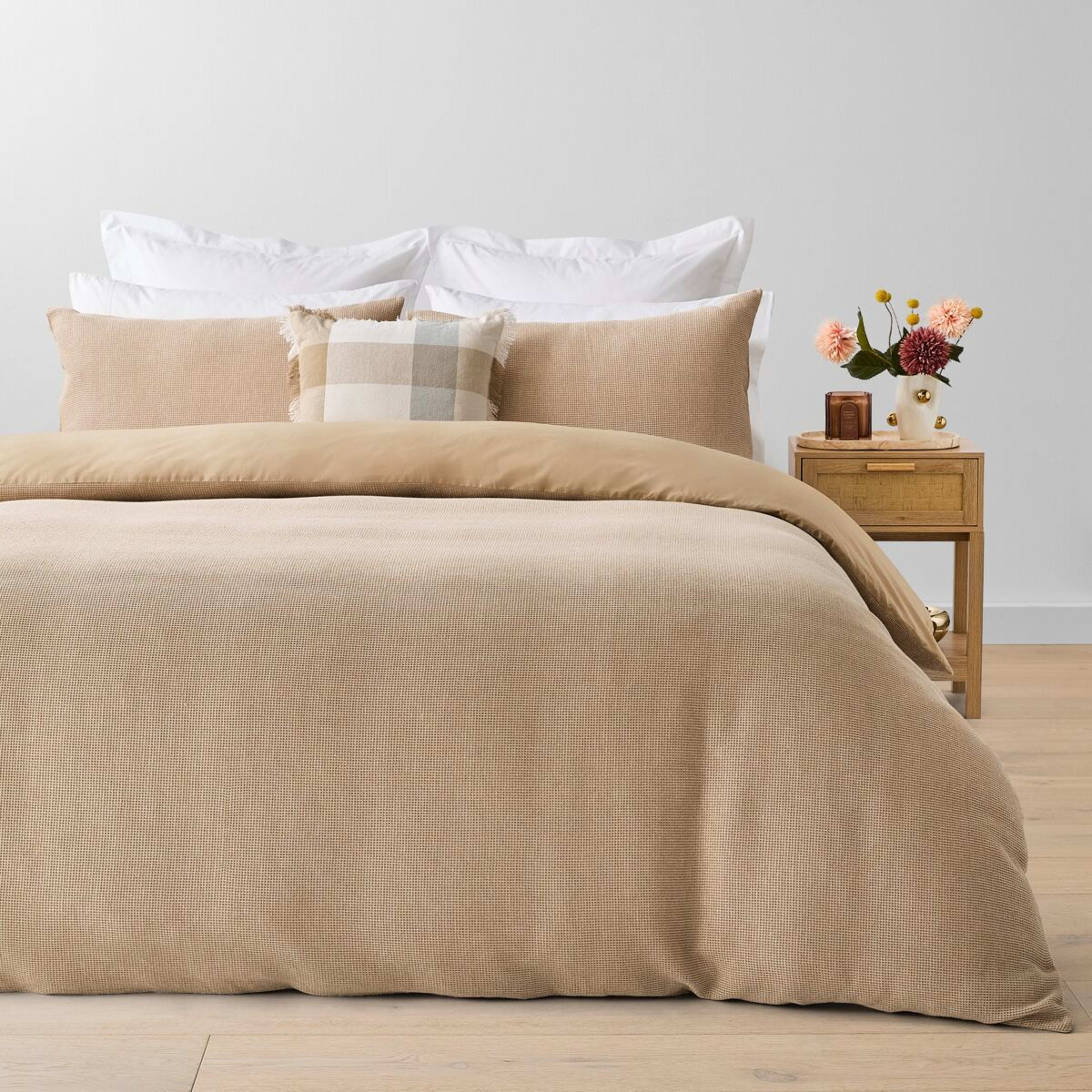 1 Waffle Micro Cotton Quilt Cover Set - Super King Bed, Lark, 1 of 6