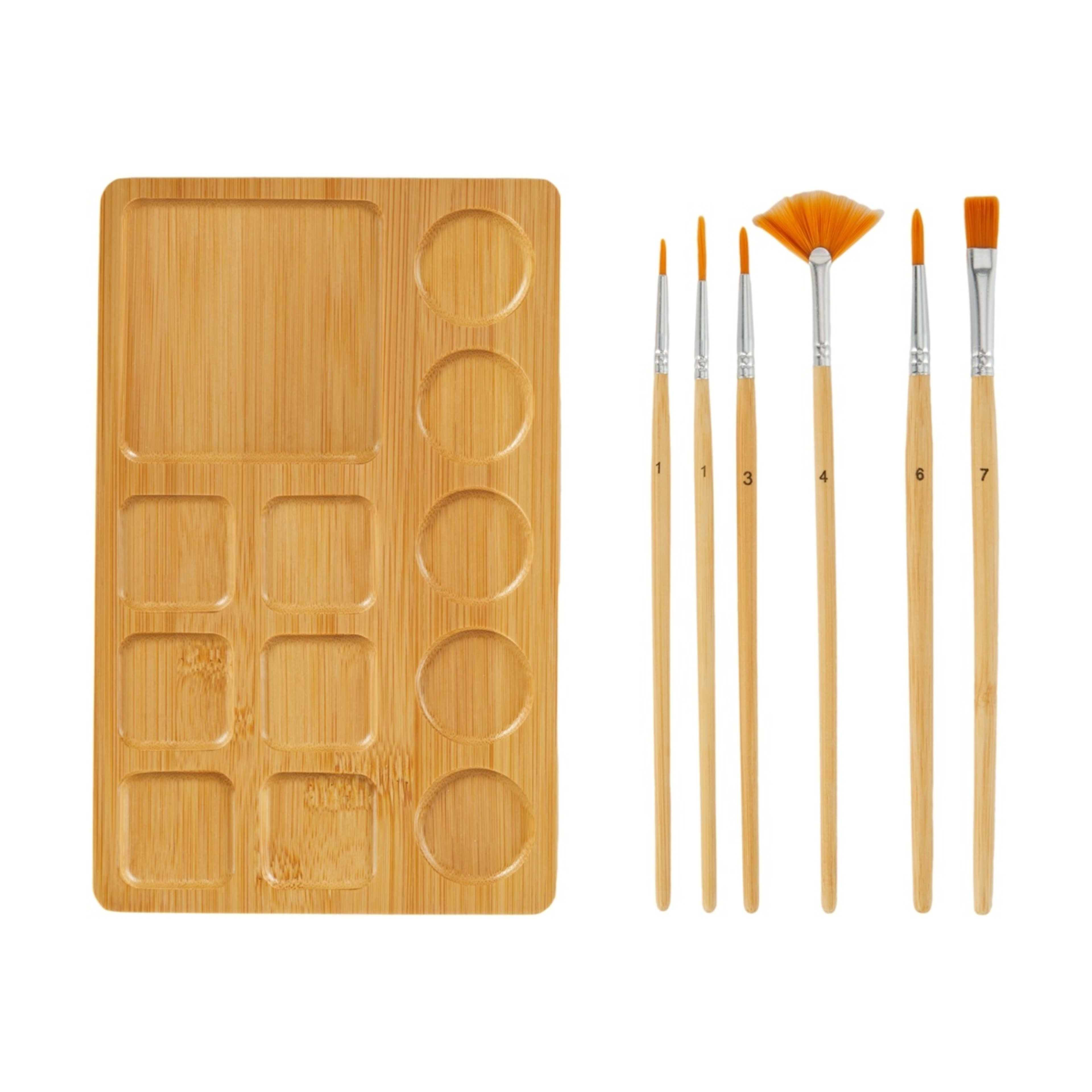 2 7 Piece Bamboo Palette with Brush Set, 2 of 3