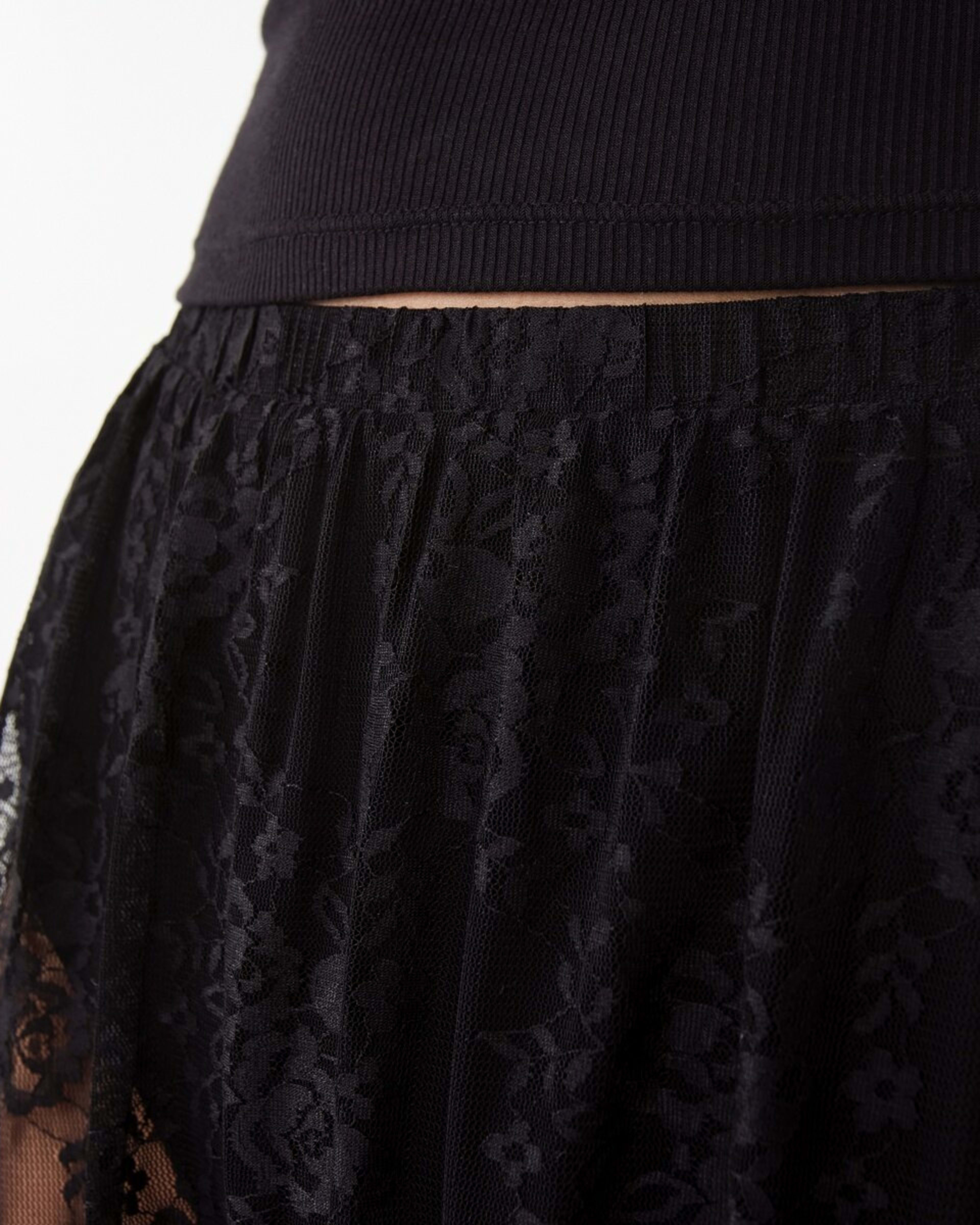 5 Lace Midi Skirt Black, 5 of 6
