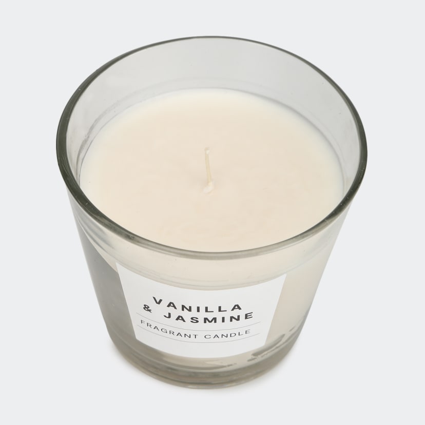 Vanilla and Jasmine Fragrant Candle In Glass Kmart