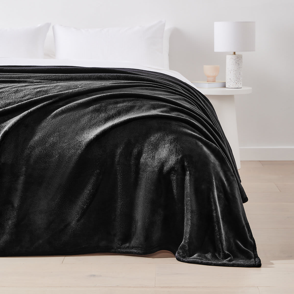 Soft Touch Blanket Double Queen Bed Black Kmart