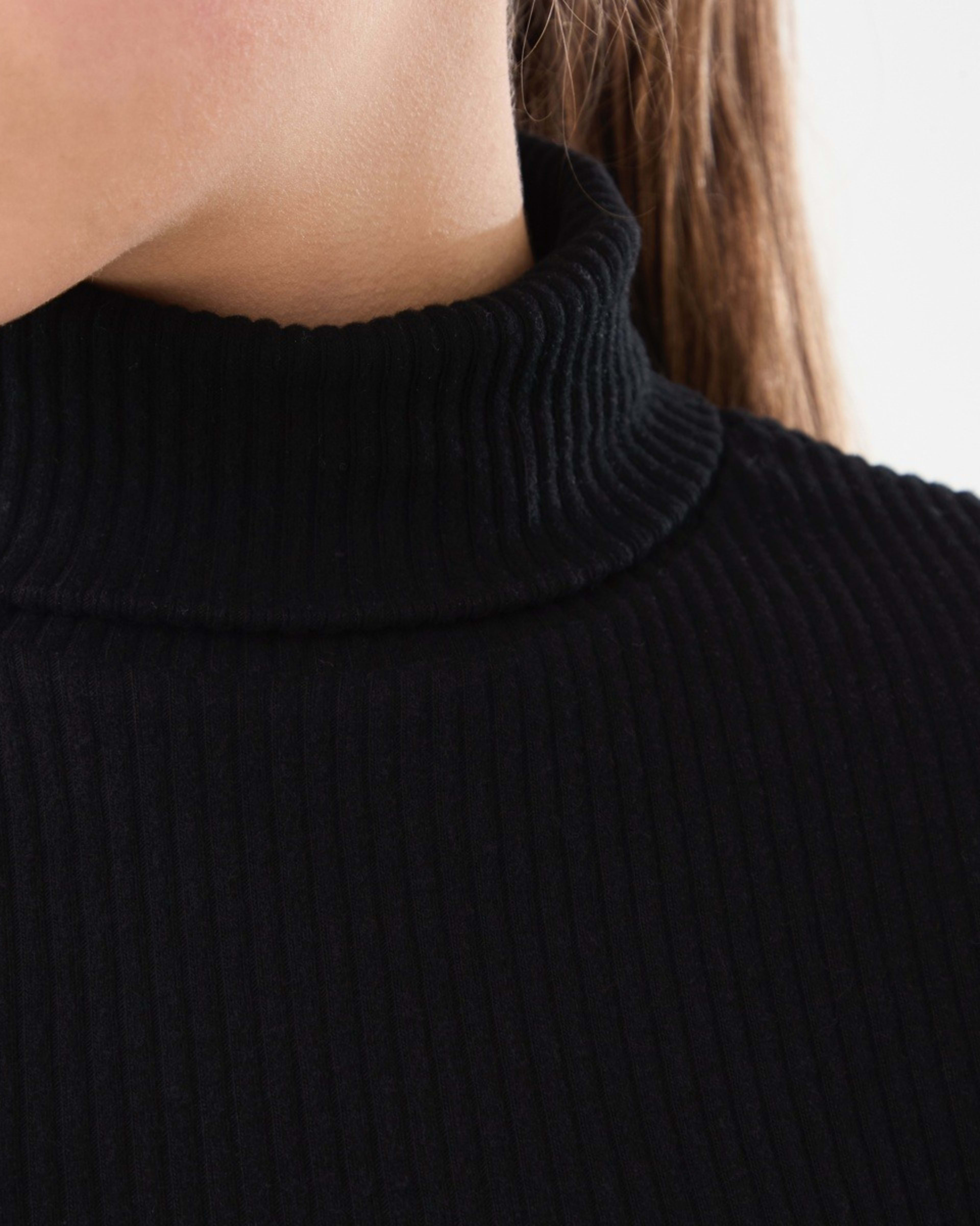4 Long Sleeve Rib Skivvy Top Black, 4 of 8