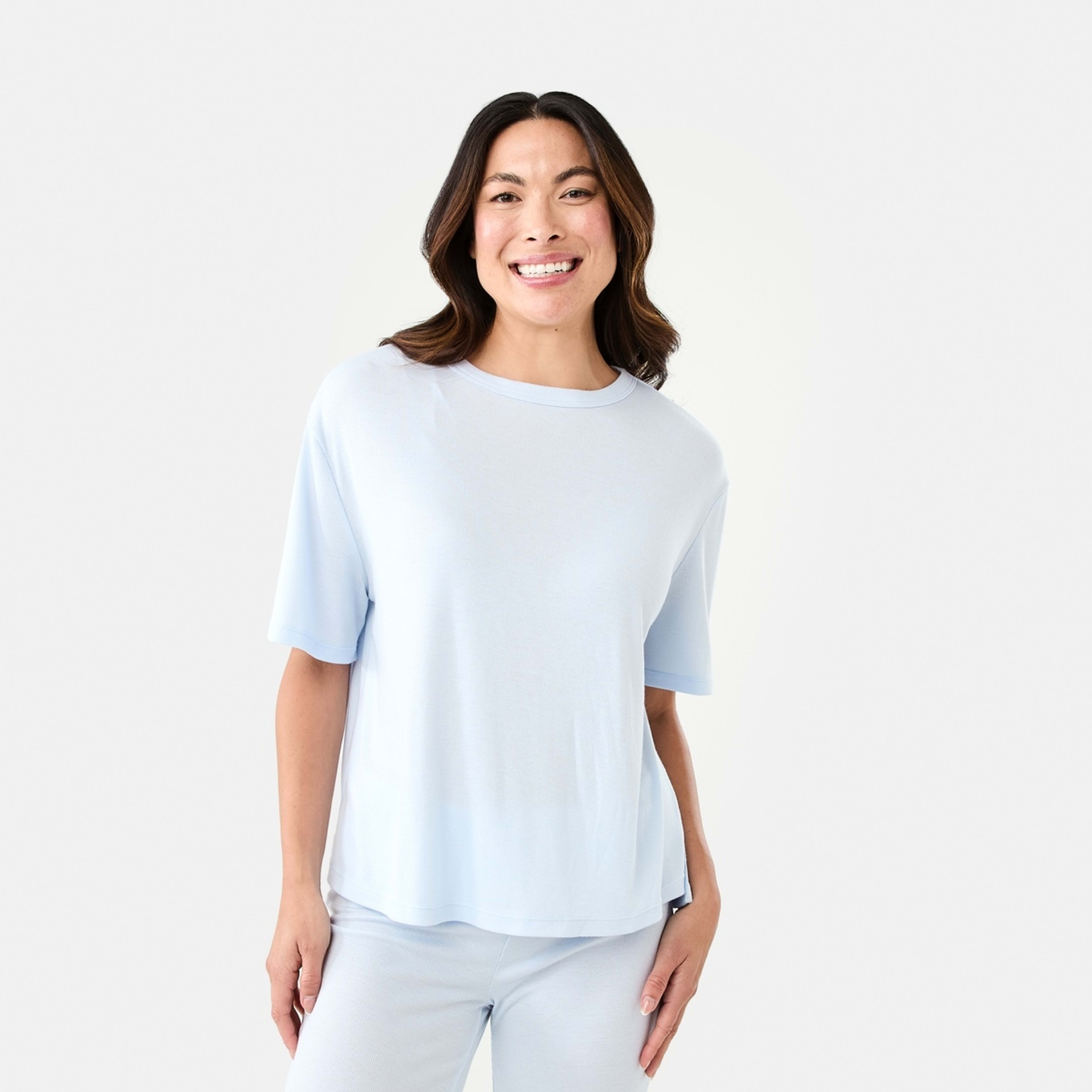 1 Rib Comfort T-shirt Halo Blue, 1 of 7