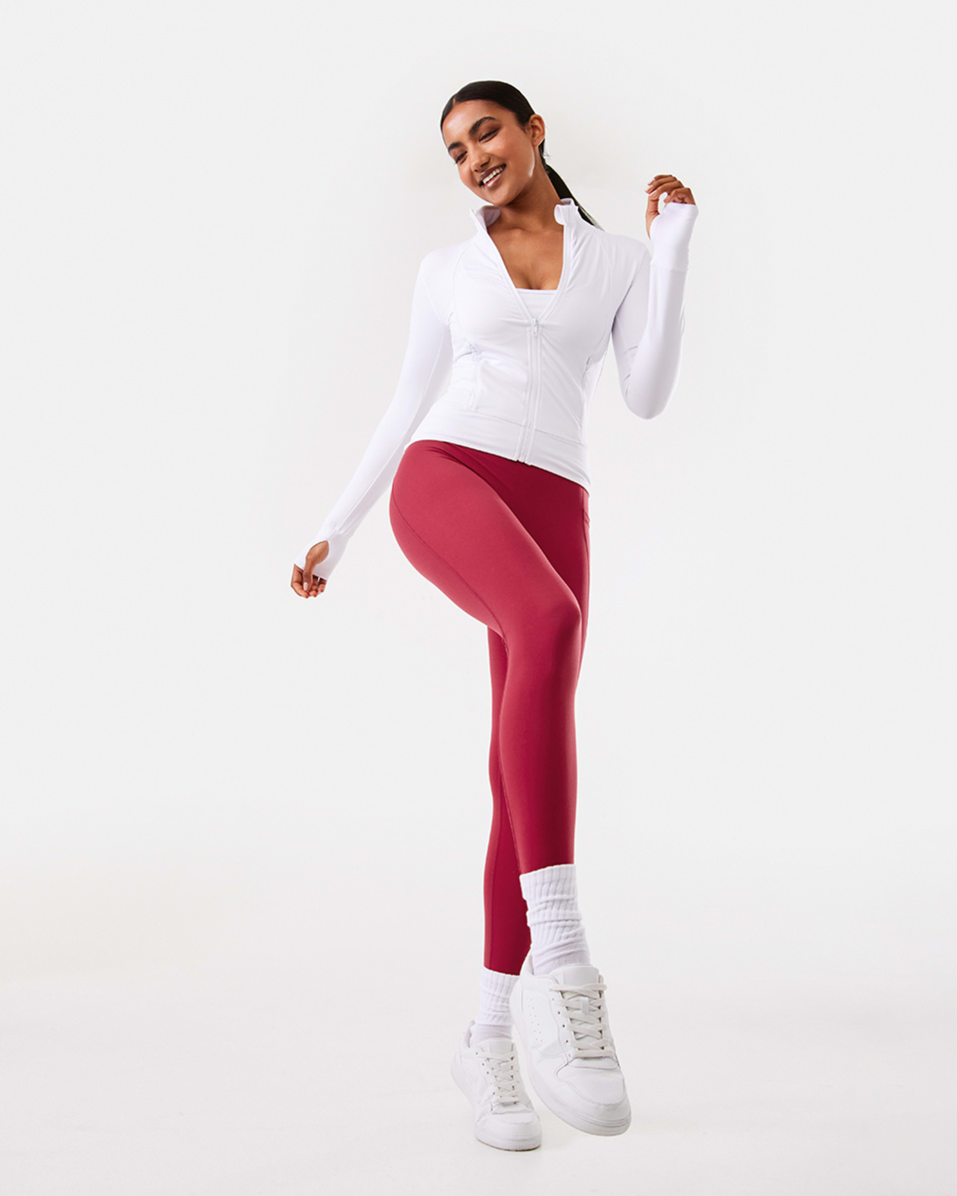2 Active Womens Long Sleeve Ultrasoft Jacket WHITE, 2 of 10